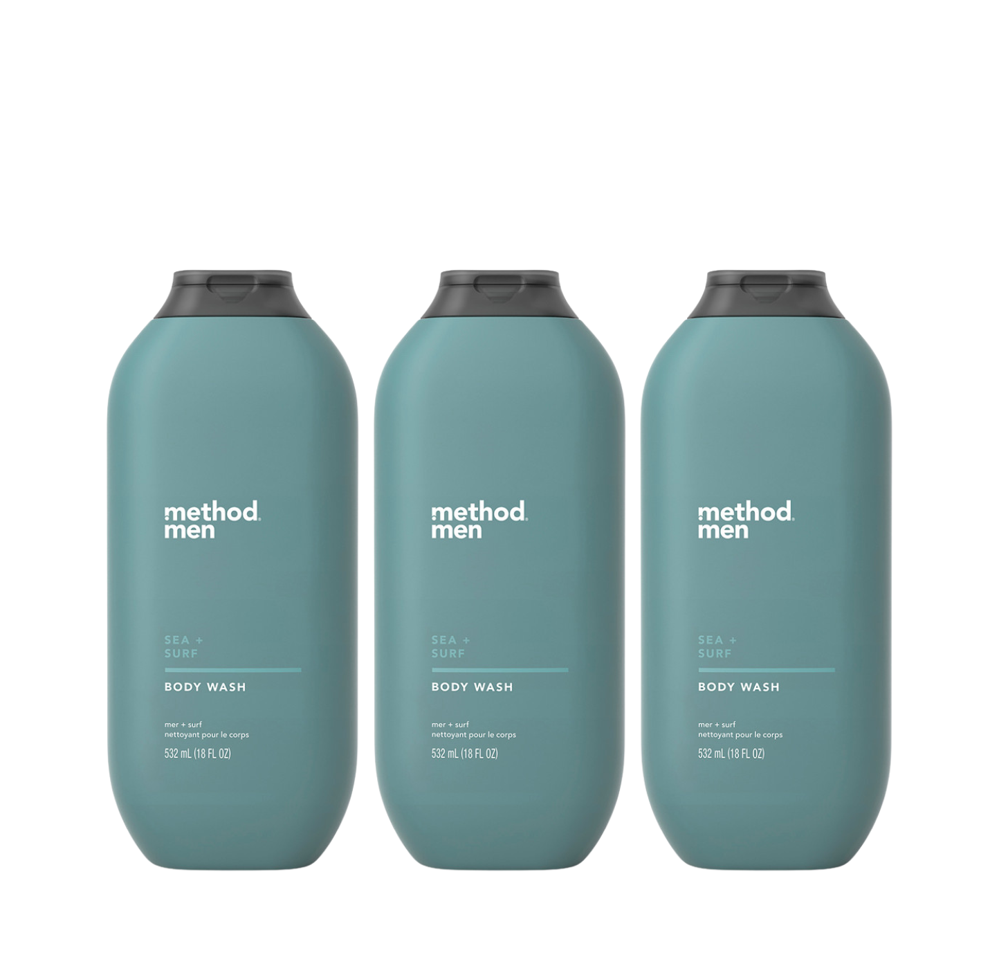 sea + surf body wash 3-count bundle, 54 fl oz – method products