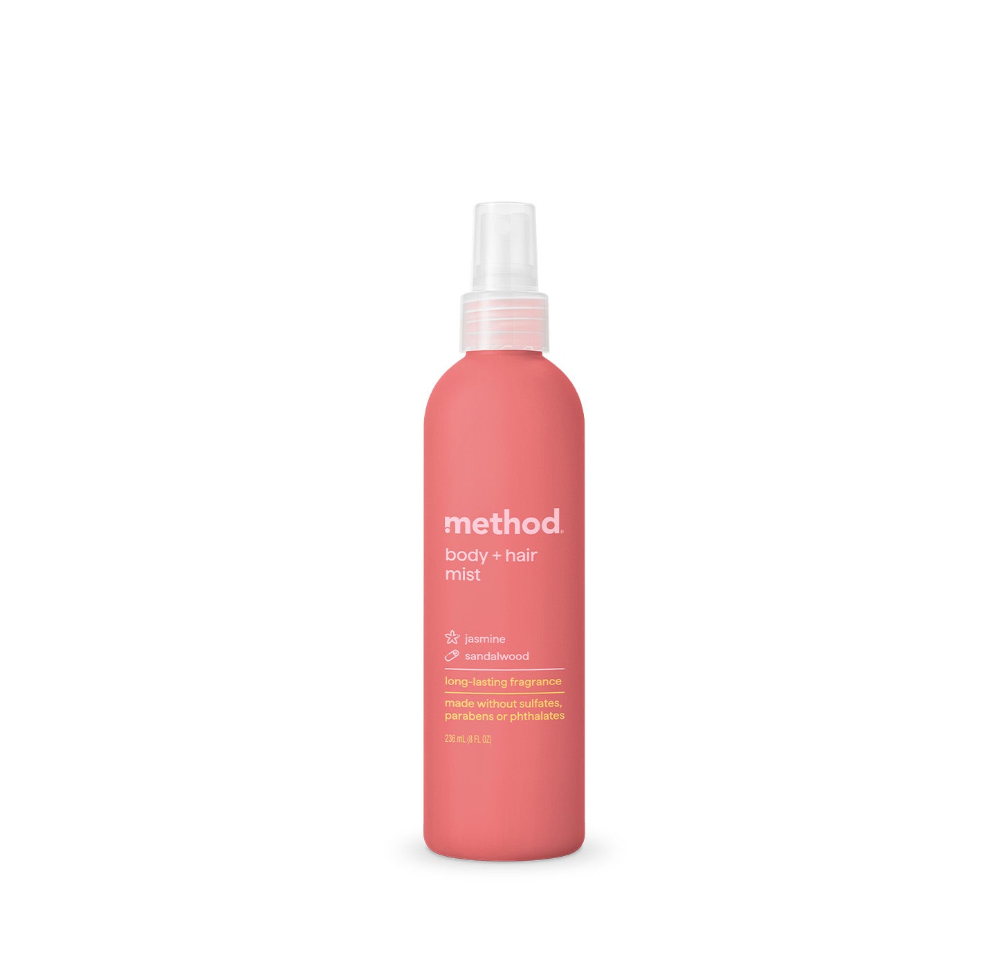 body + hair mist - jasmine + sandalwood, 8 fl oz – method products
