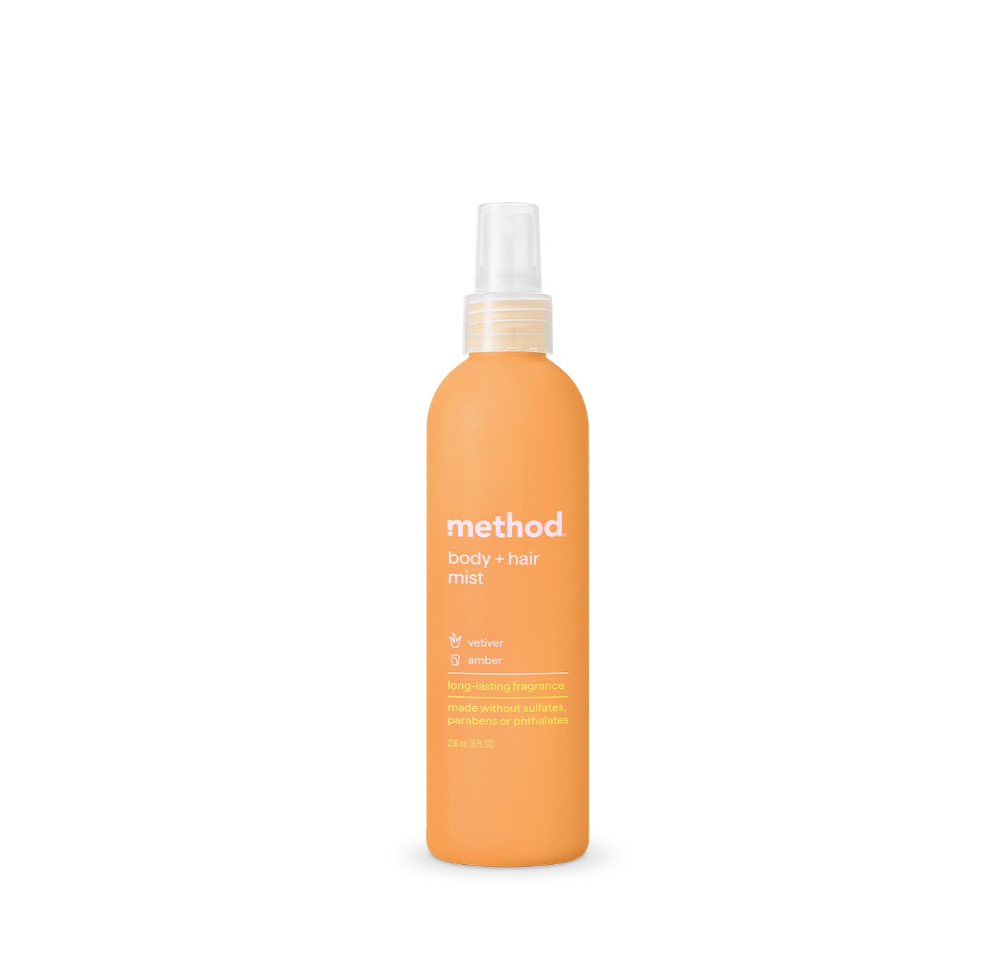 body + hair mist - vetiver + amber, 8 fl oz – method products