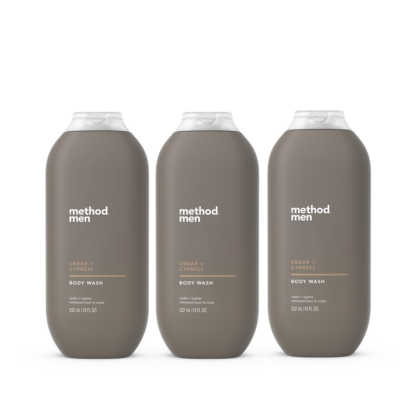 men body wash 3-count bundle - cedar + cypress – method products