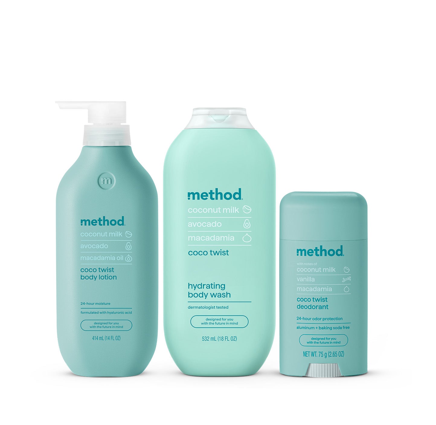 body care bundle - coco twist, 34.65 oz – method products