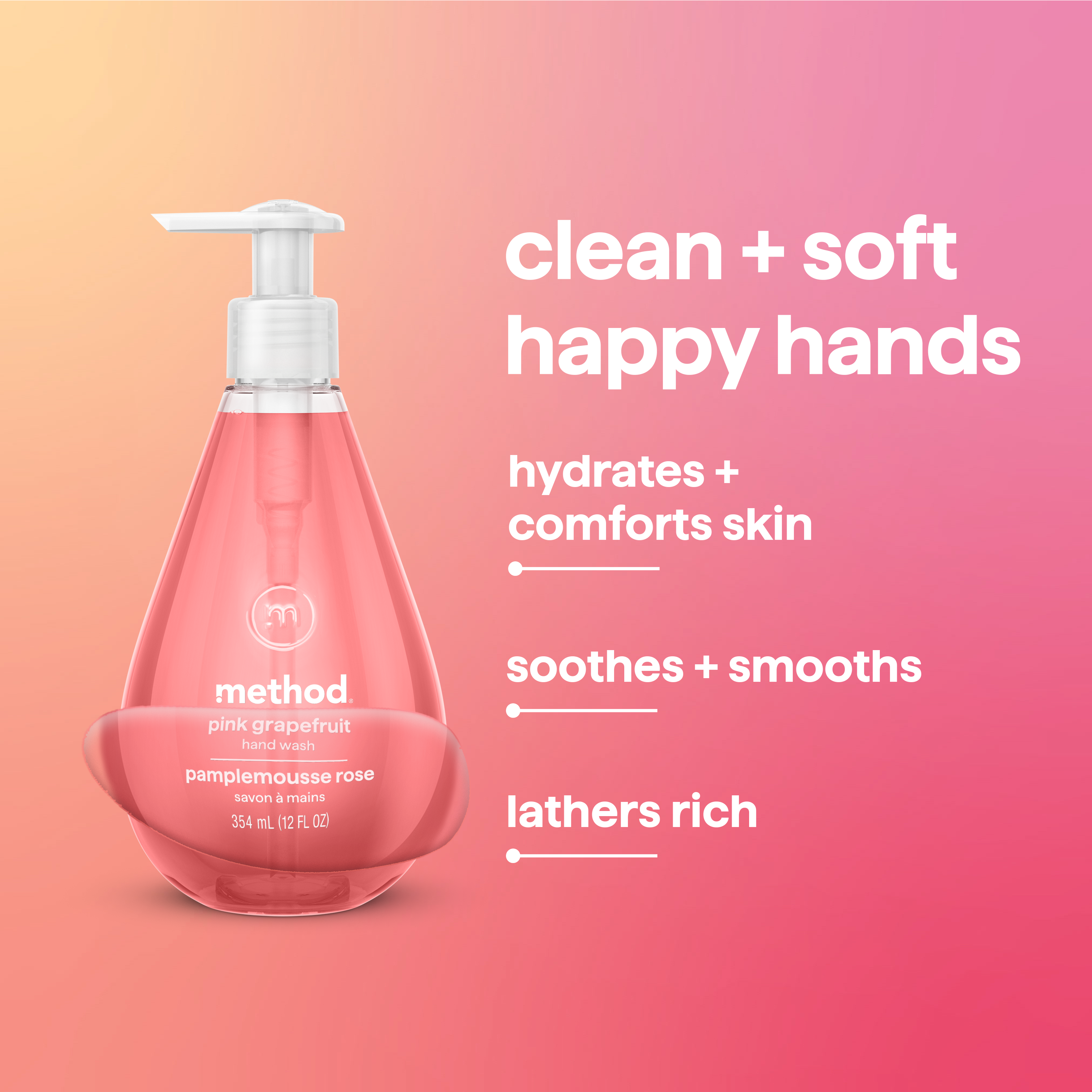 gel hand wash - pink grapefruit, 12 fl oz