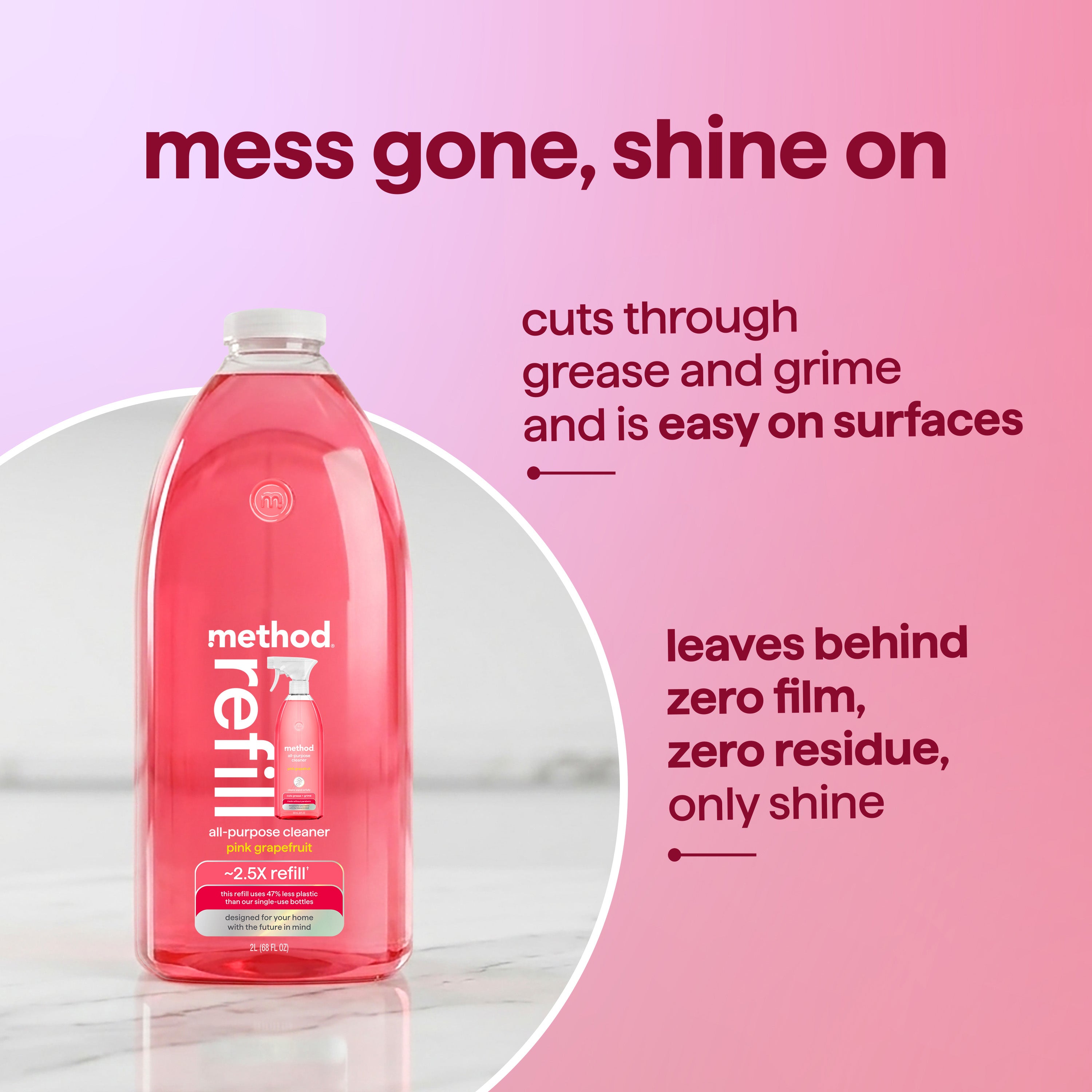 method | All-Purpose Cleaner Refill, Pink Grapefruit, 68 fl oz