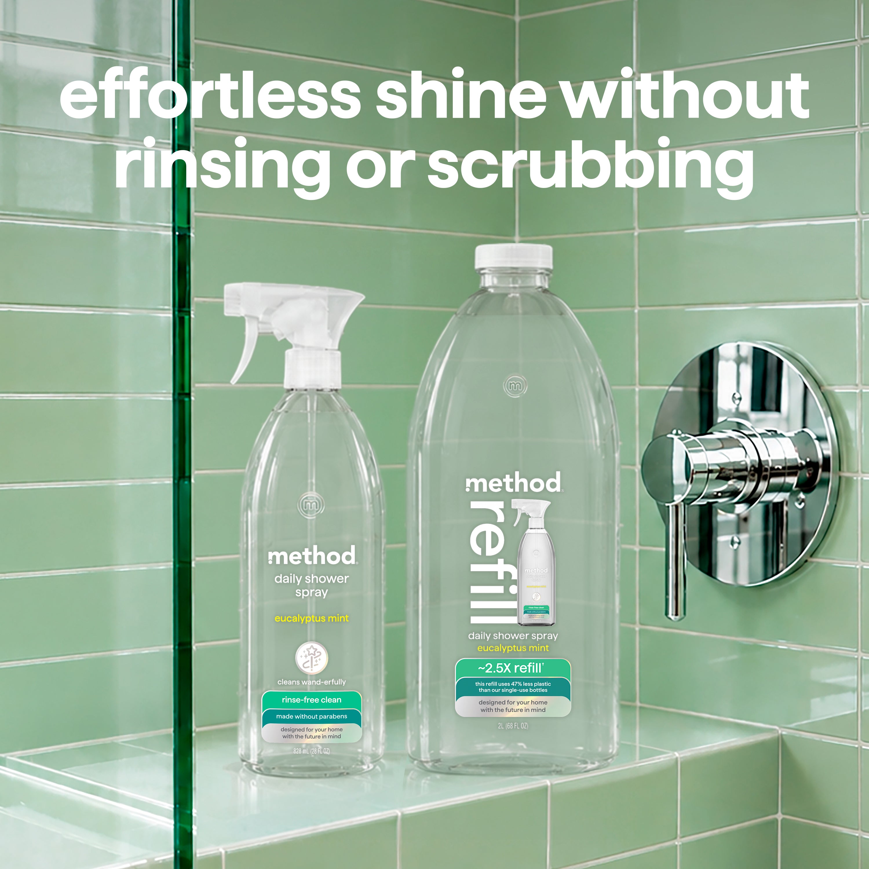 daily shower spray refill - eucalyptus mint, 68 fl oz