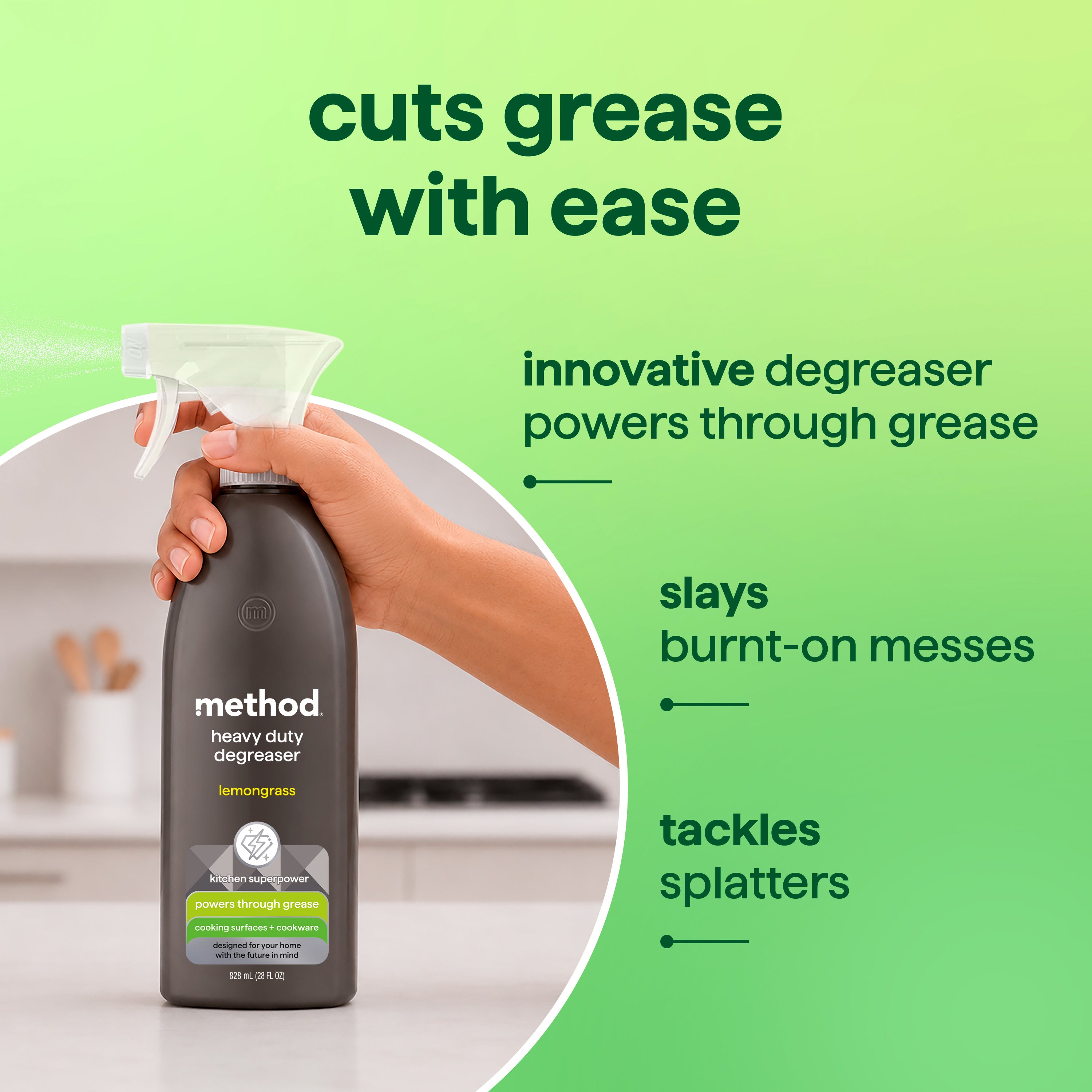 heavy duty degreaser - lemongrass, 28 fl oz
