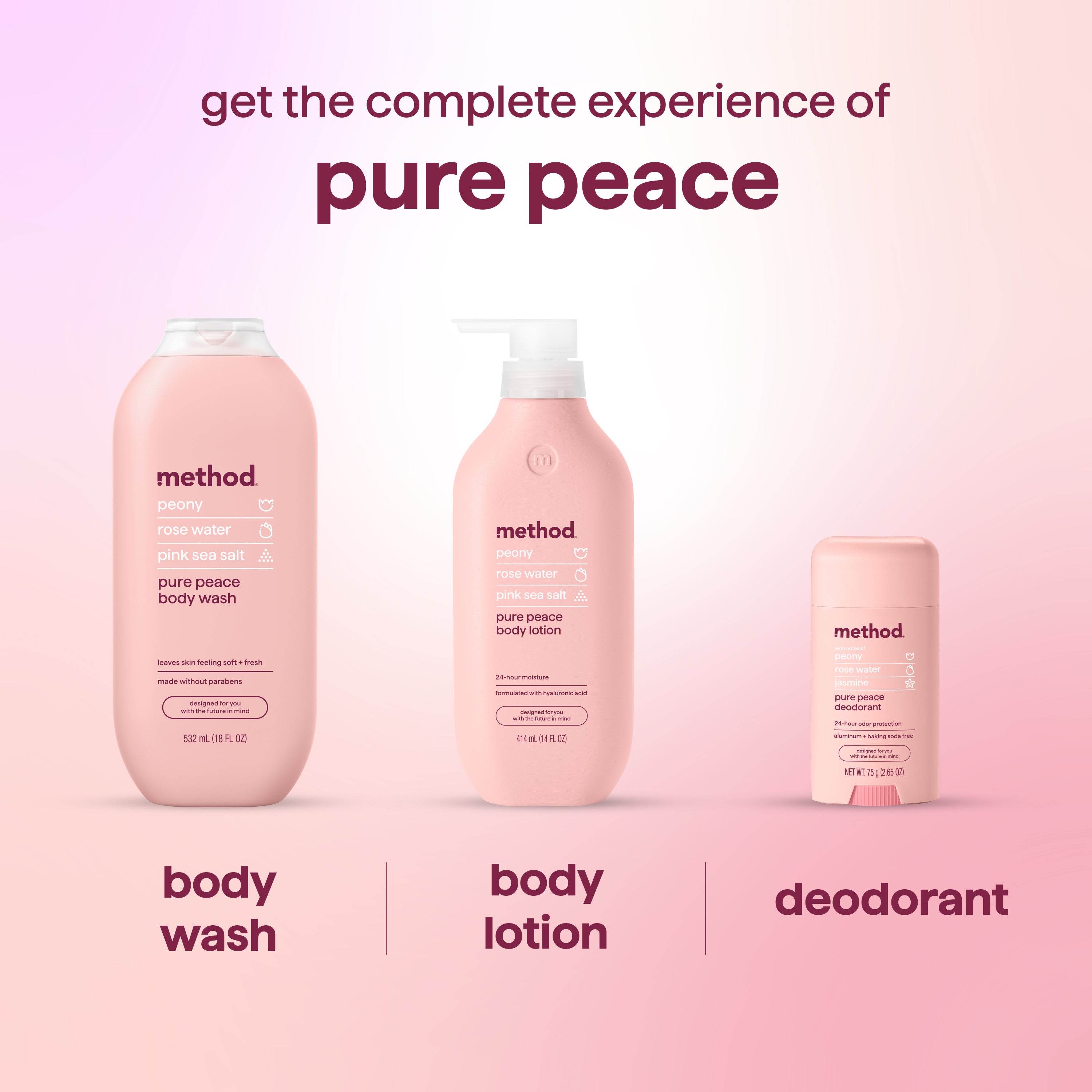 body wash - pure peace, 18 fl oz