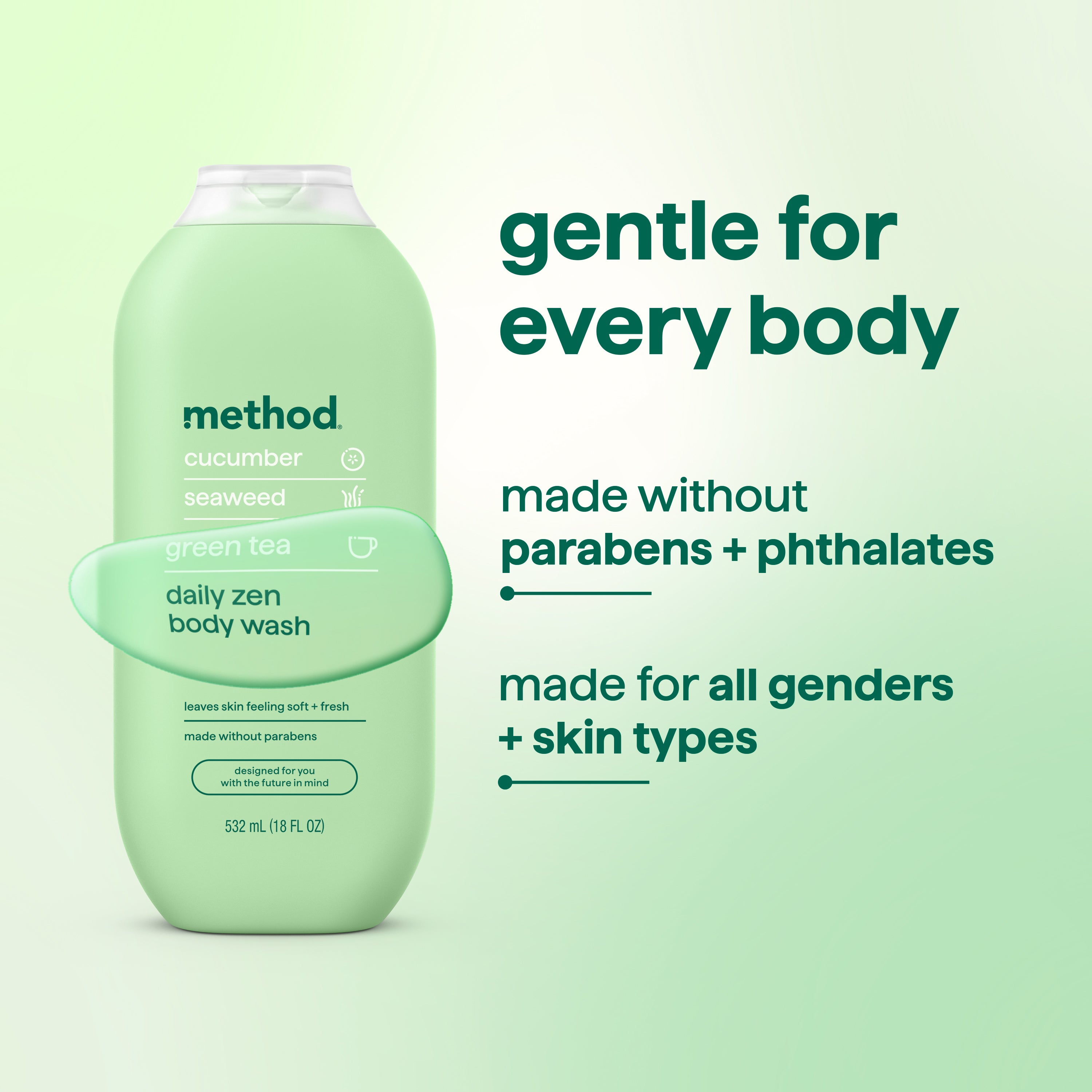 Seaweed, Green Tea, & Cucumber Body Wash | Daily Zen - 18 oz