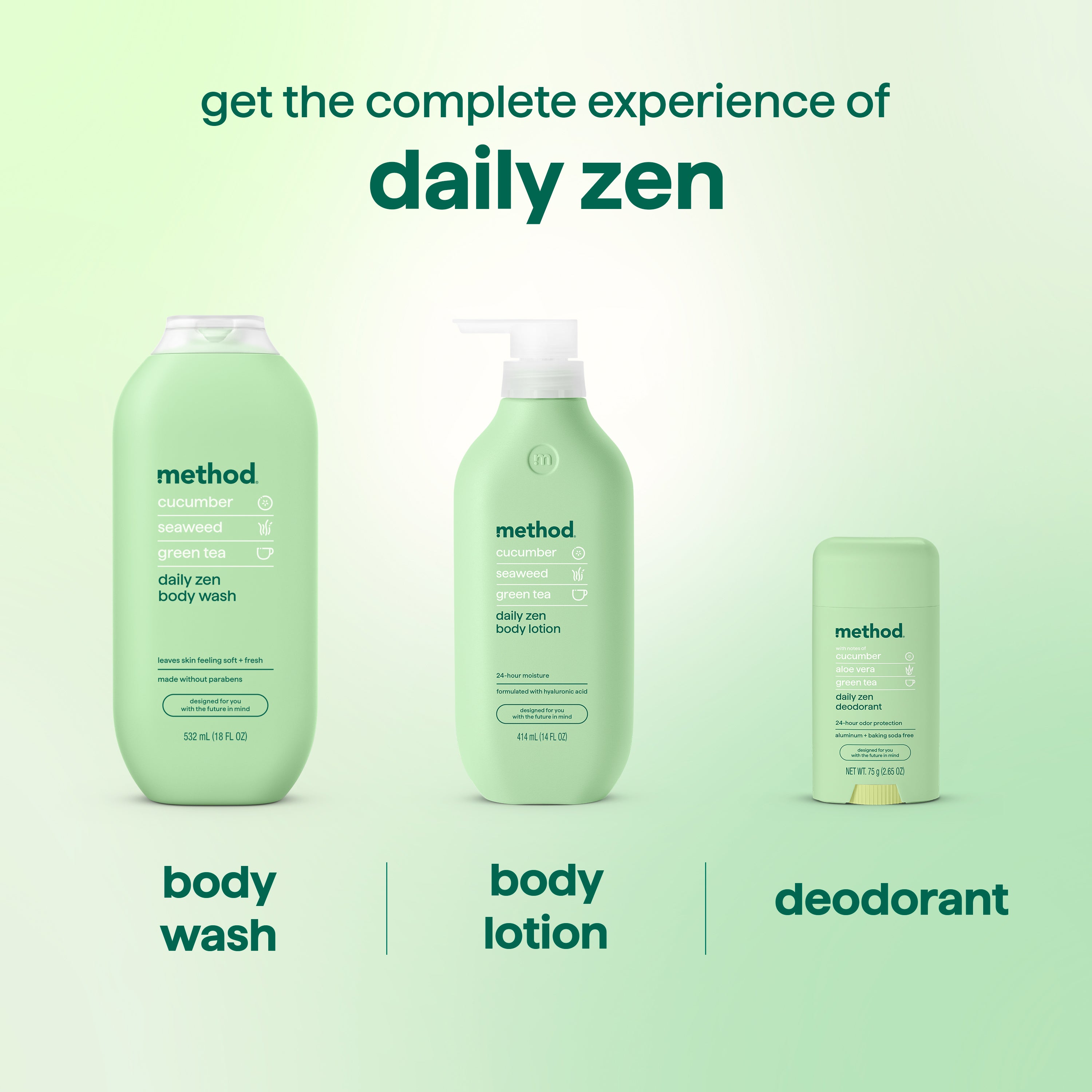 Seaweed, Green Tea, & Cucumber Body Wash | Daily Zen - 18 oz