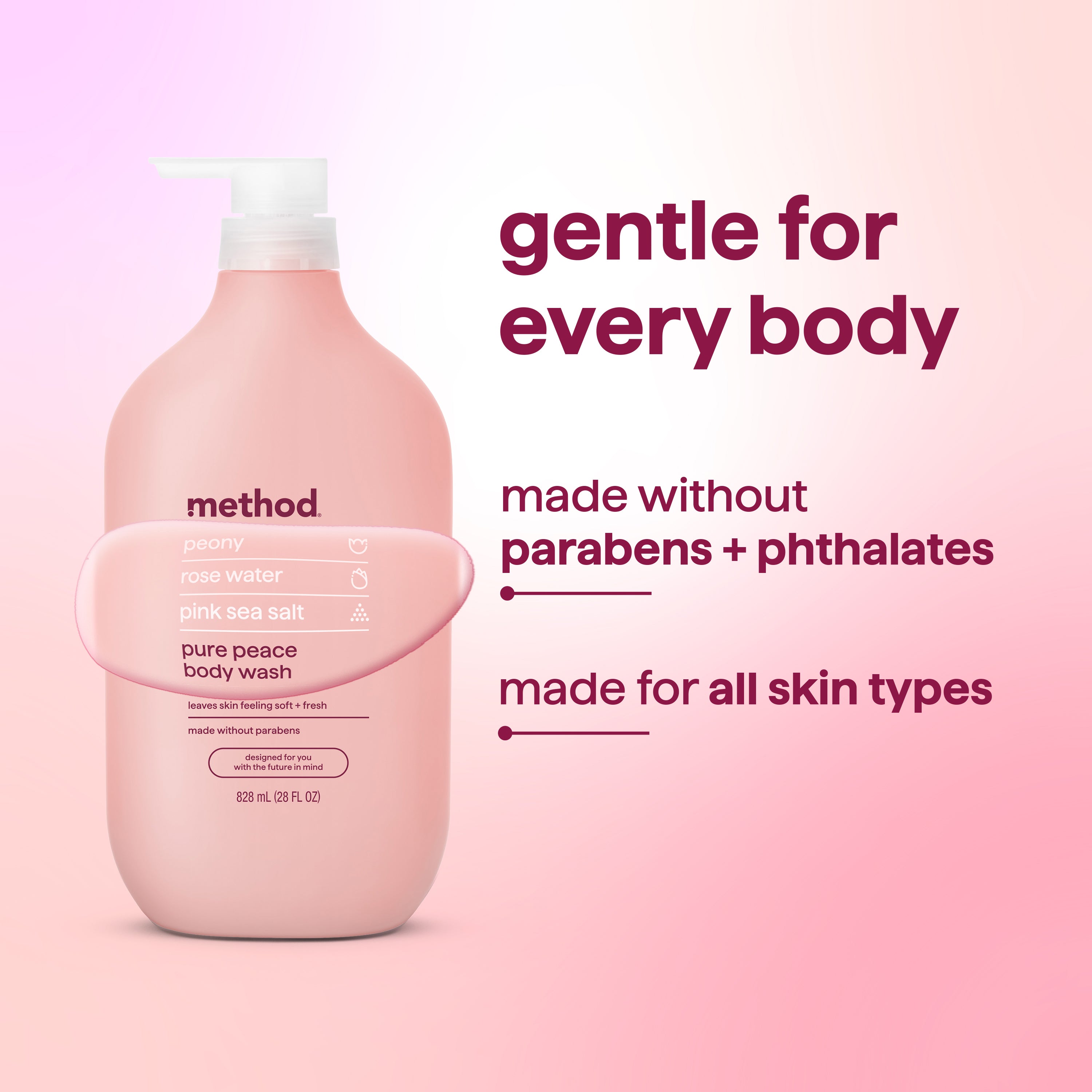 body wash - pure peace, 28 fl oz
