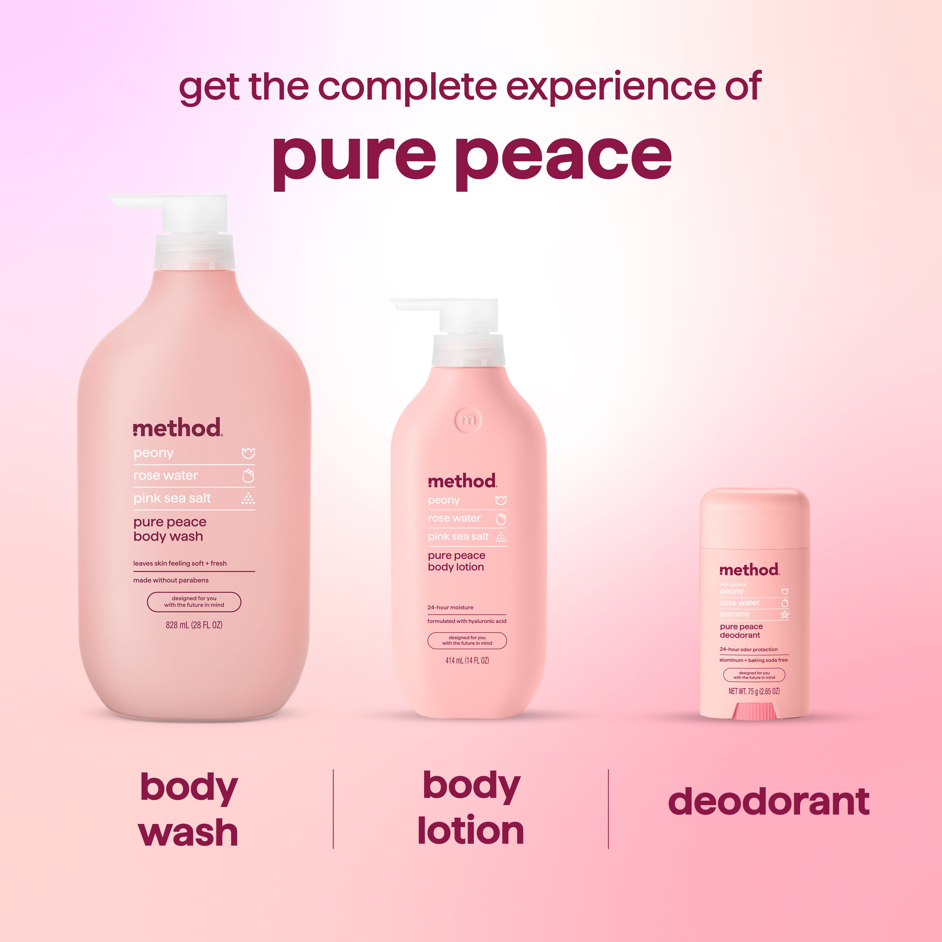 body wash - pure peace, 28 fl oz