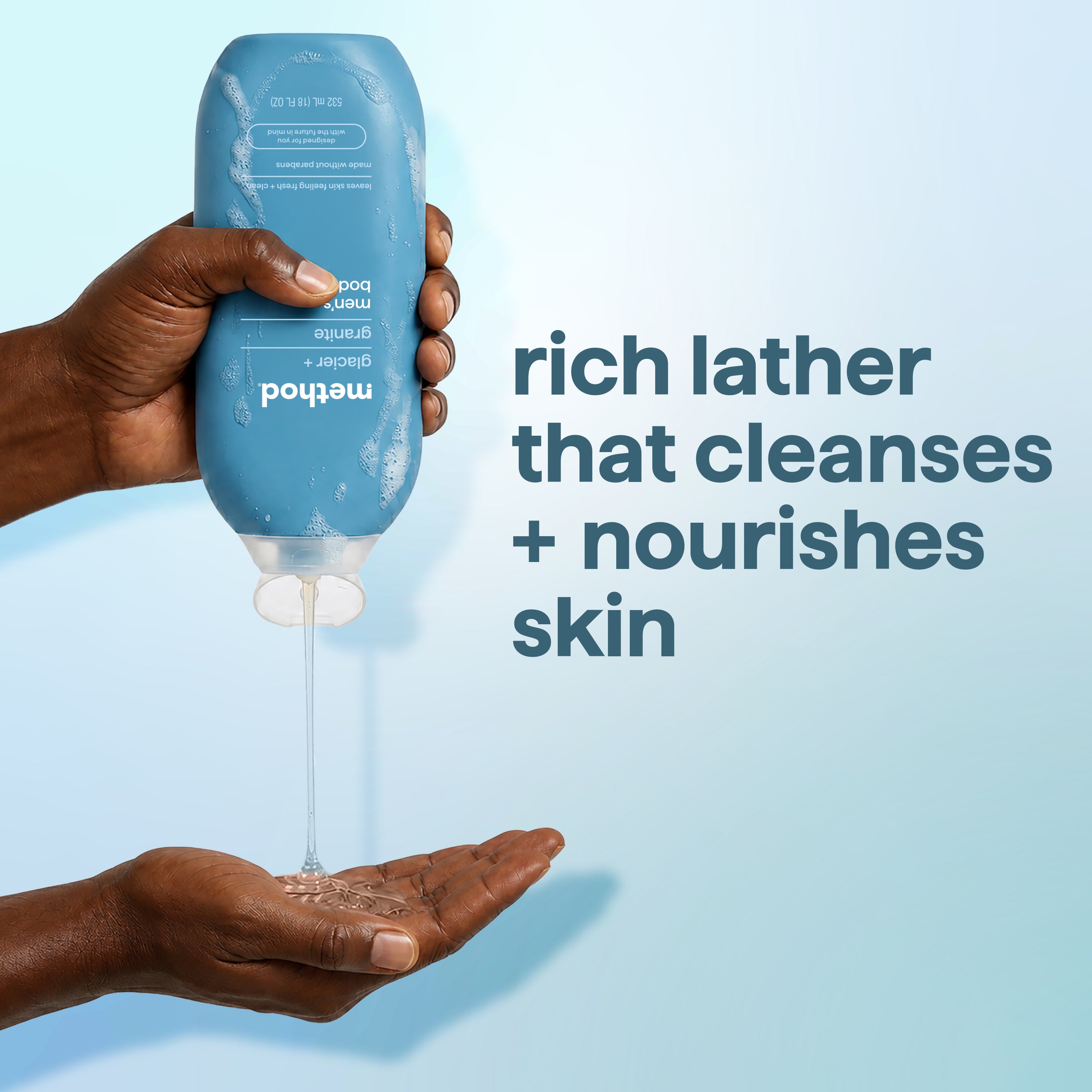 men's body wash - glacier + granite, 18 fl oz
