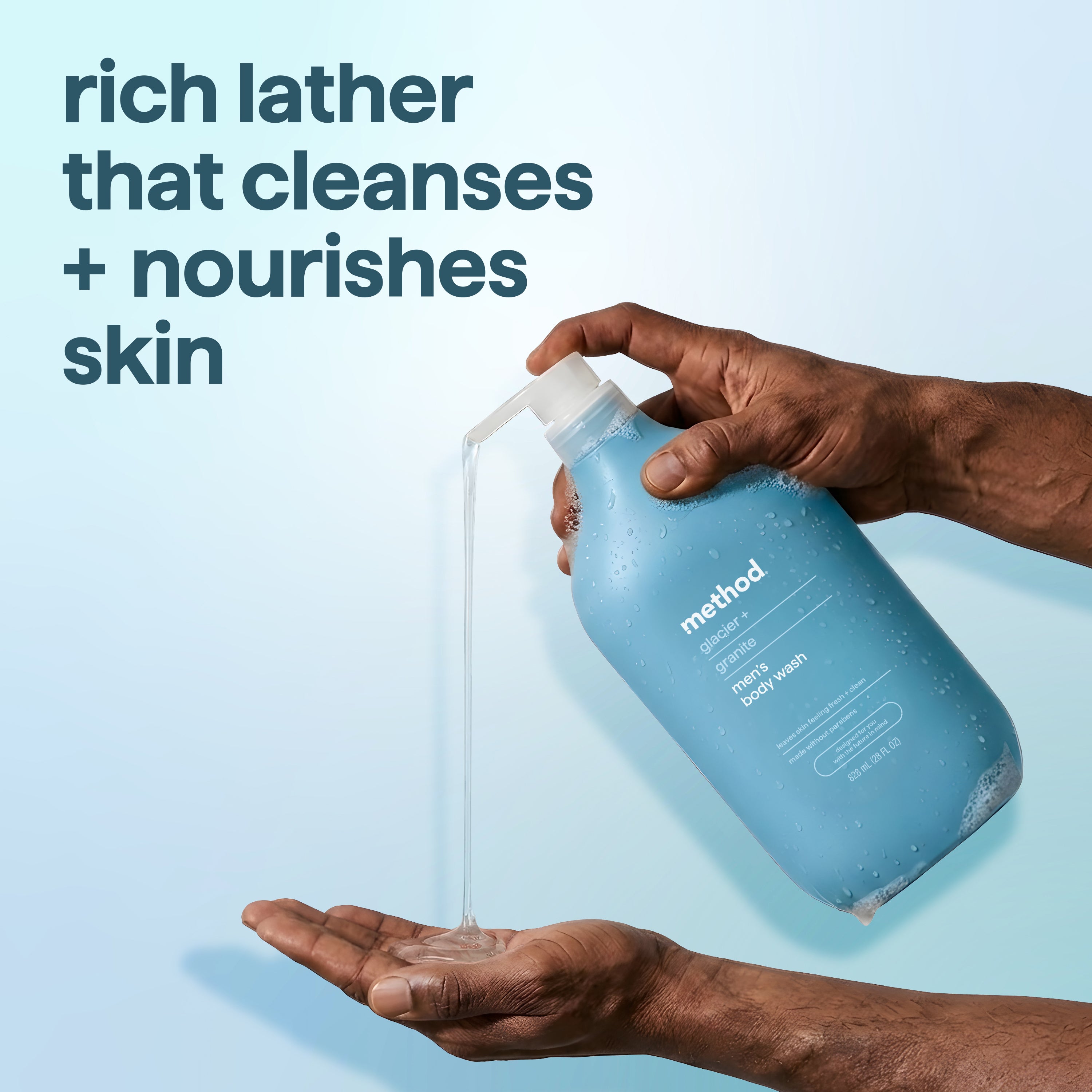 body wash - glacier + granite, 28 fl oz