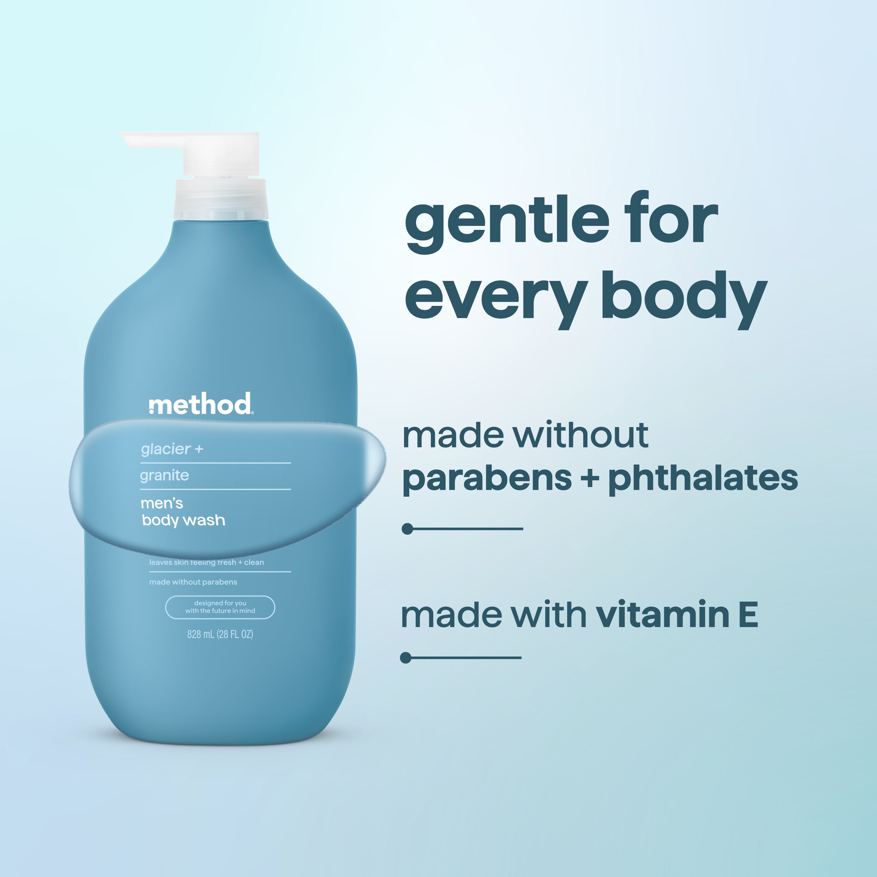 body wash - glacier + granite, 28 fl oz