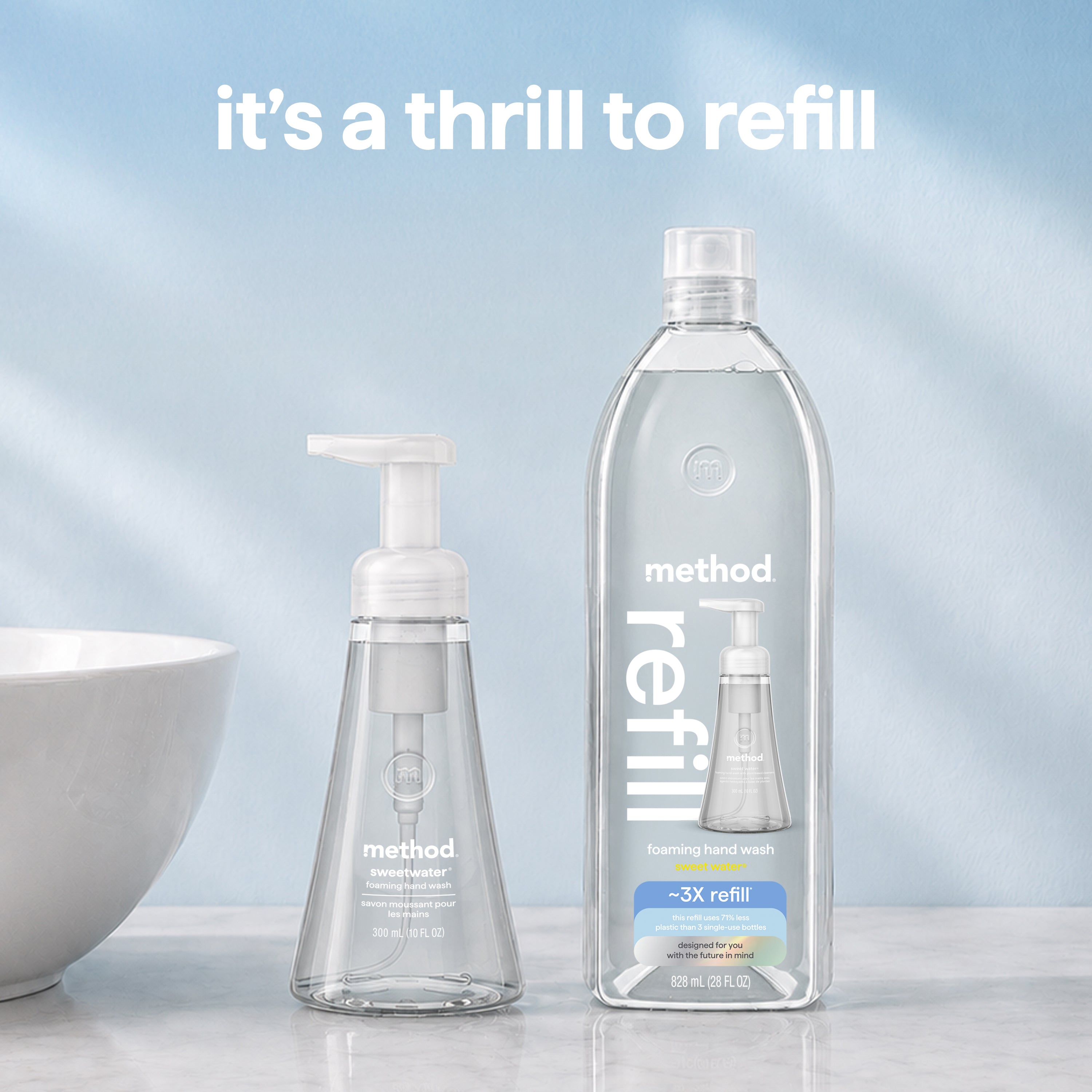 foaming hand wash refill - sweet water, 28 fl oz 1 – method products