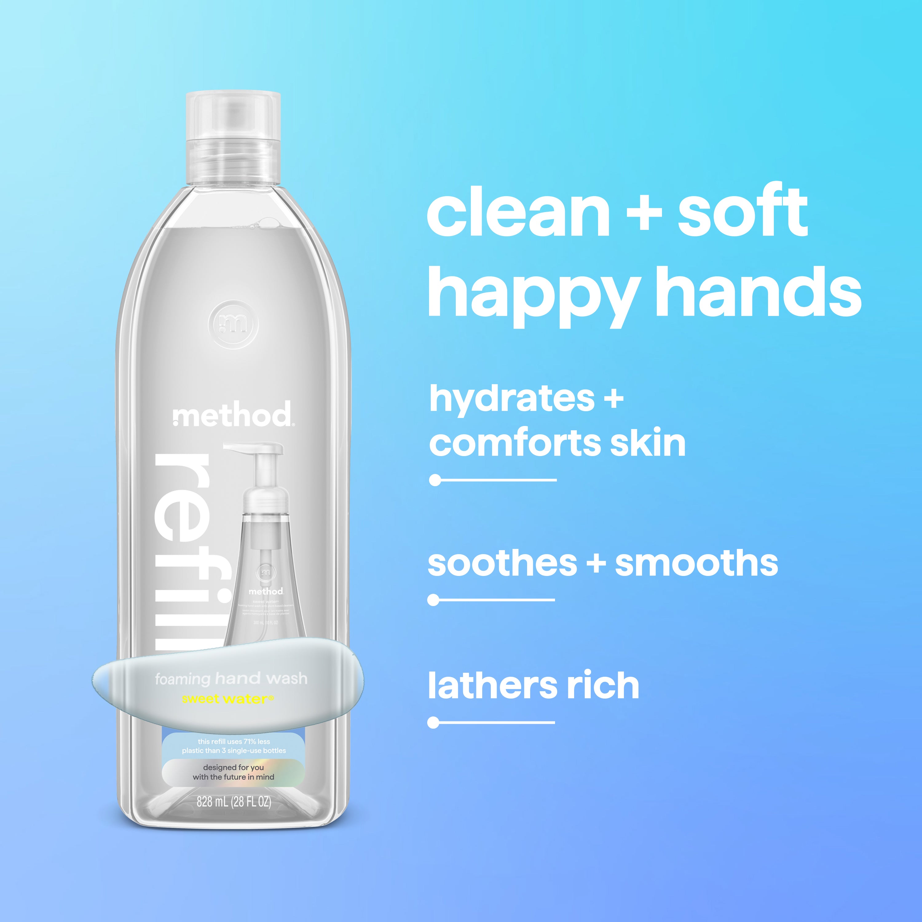 foaming hand wash refill - sweet water, 28 fl oz 1