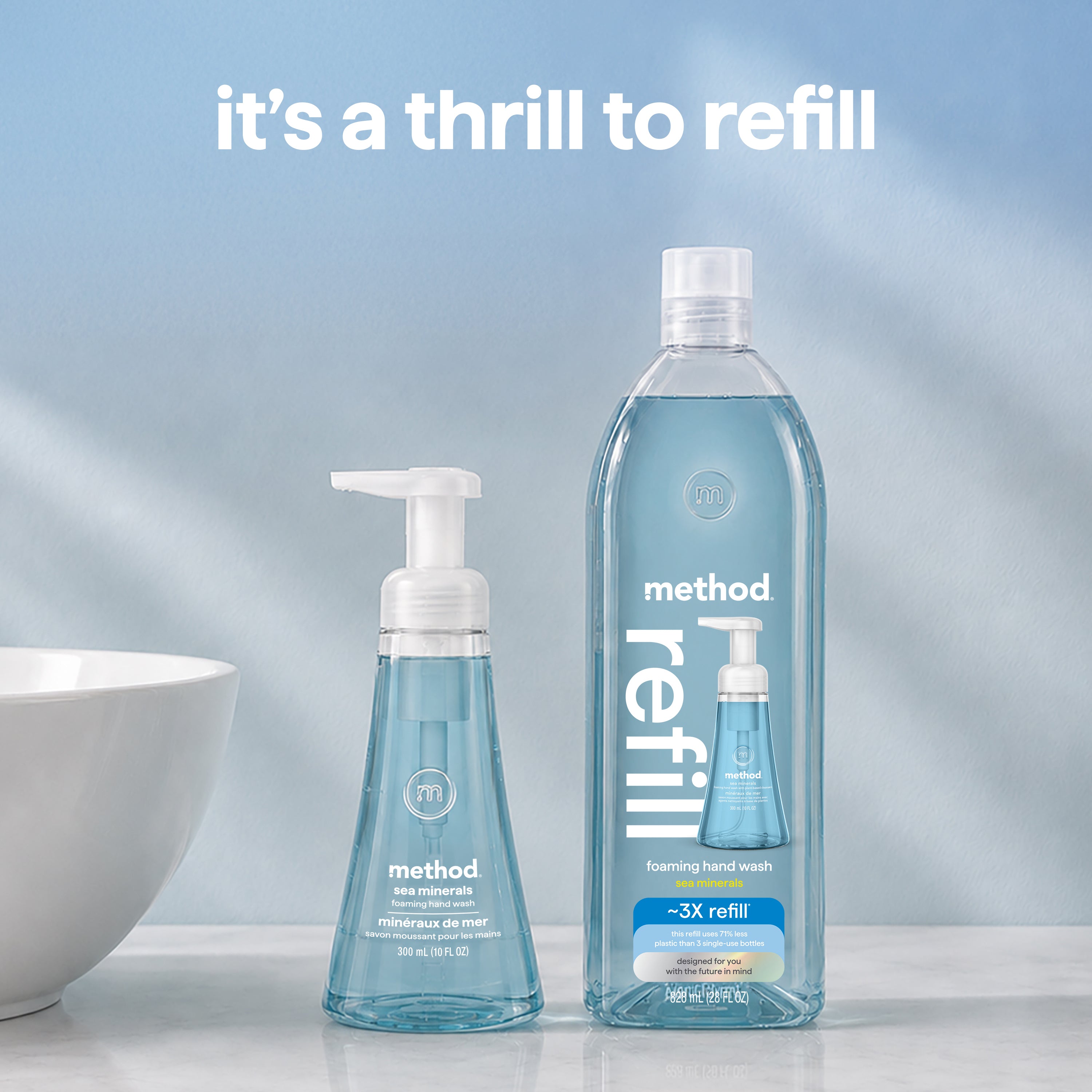 foaming hand wash refill - sea minerals, 28 fl oz 1 – method products