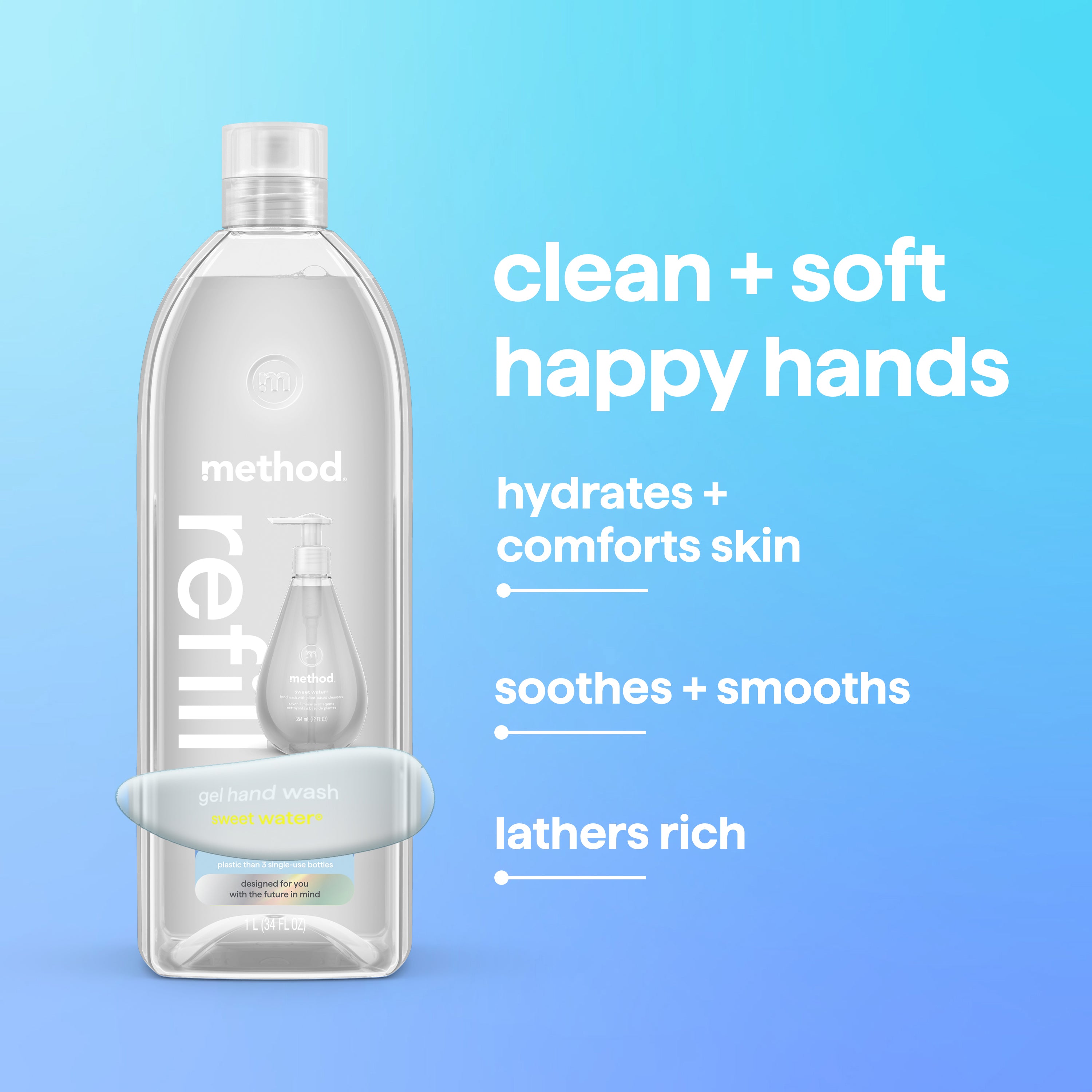 sweet water gel hand wash refill 5-count bundle, 170 fl oz