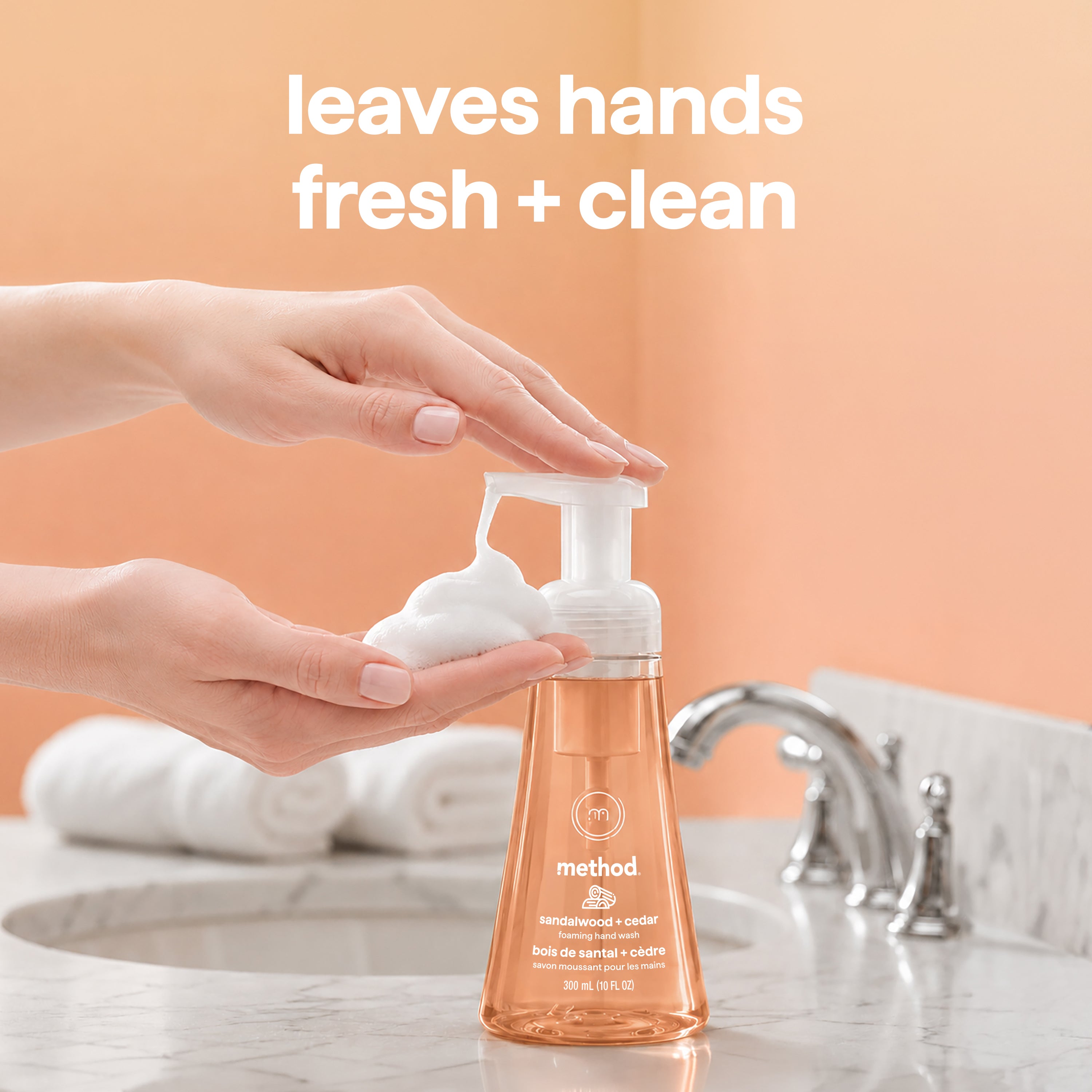 foaming hand wash - sandalwood + cedar, 10 fl oz