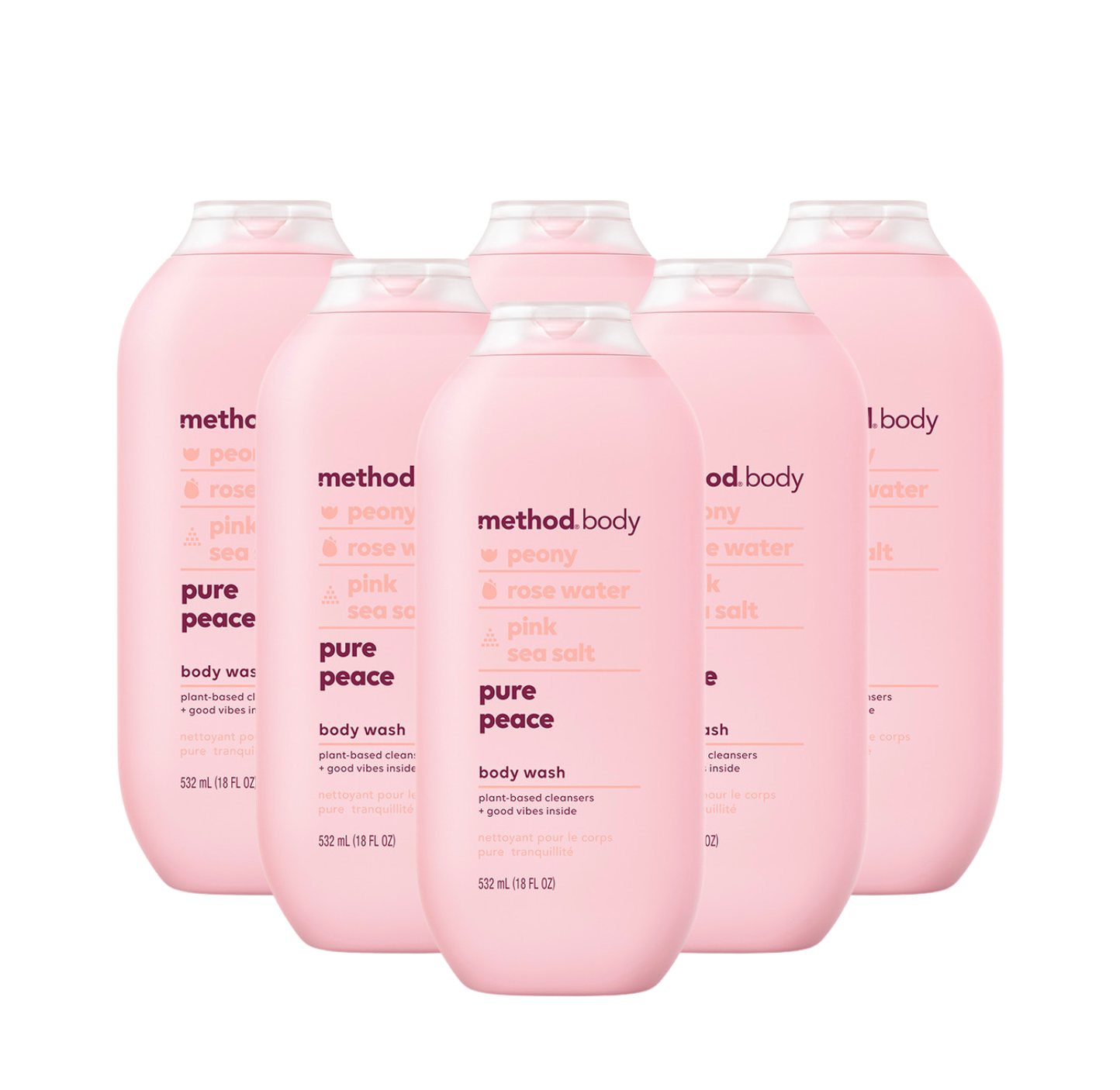 pure peace body wash 6-count bundle, 108 fl oz