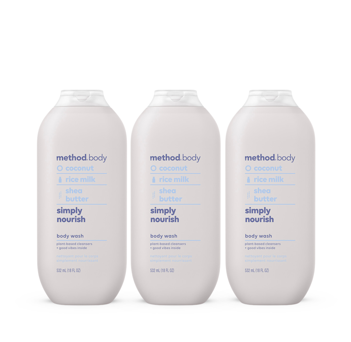 simply nourish body wash 3-count bundle, 54 fl oz
