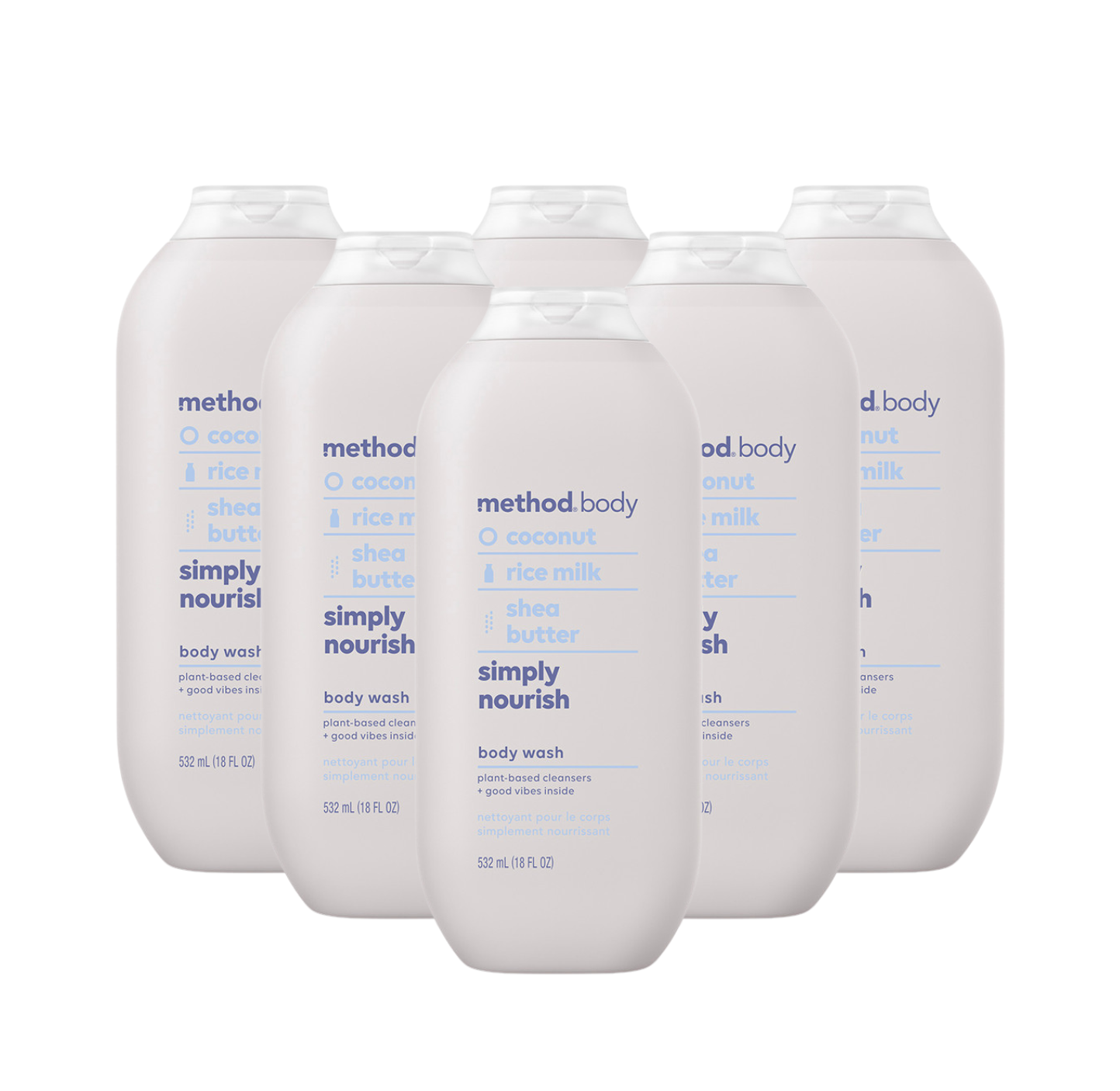simply nourish body wash 6-count bundle, 108 fl oz – method products