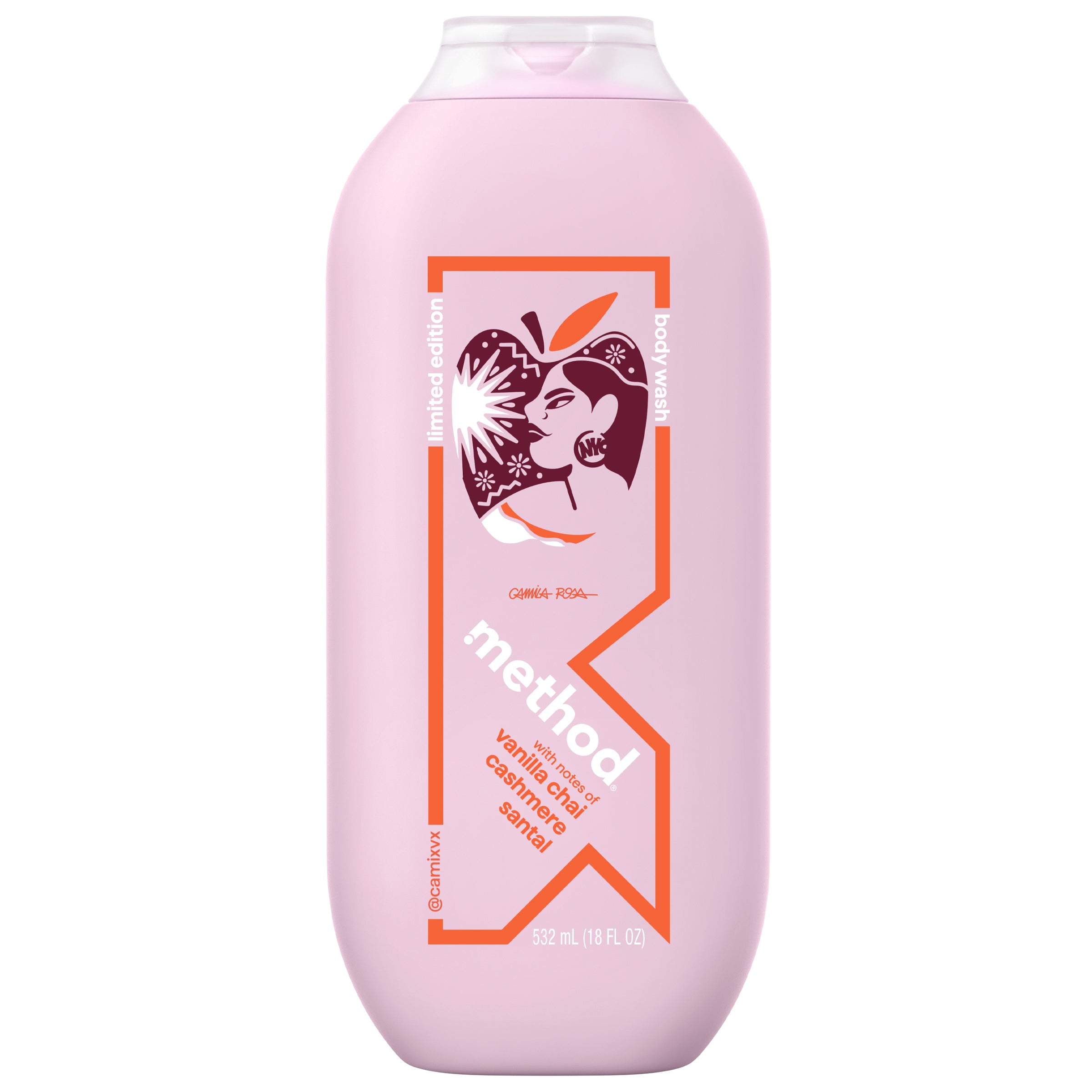 body wash - with notes of vanilla chai, cashmere, and santal, 18 oz.