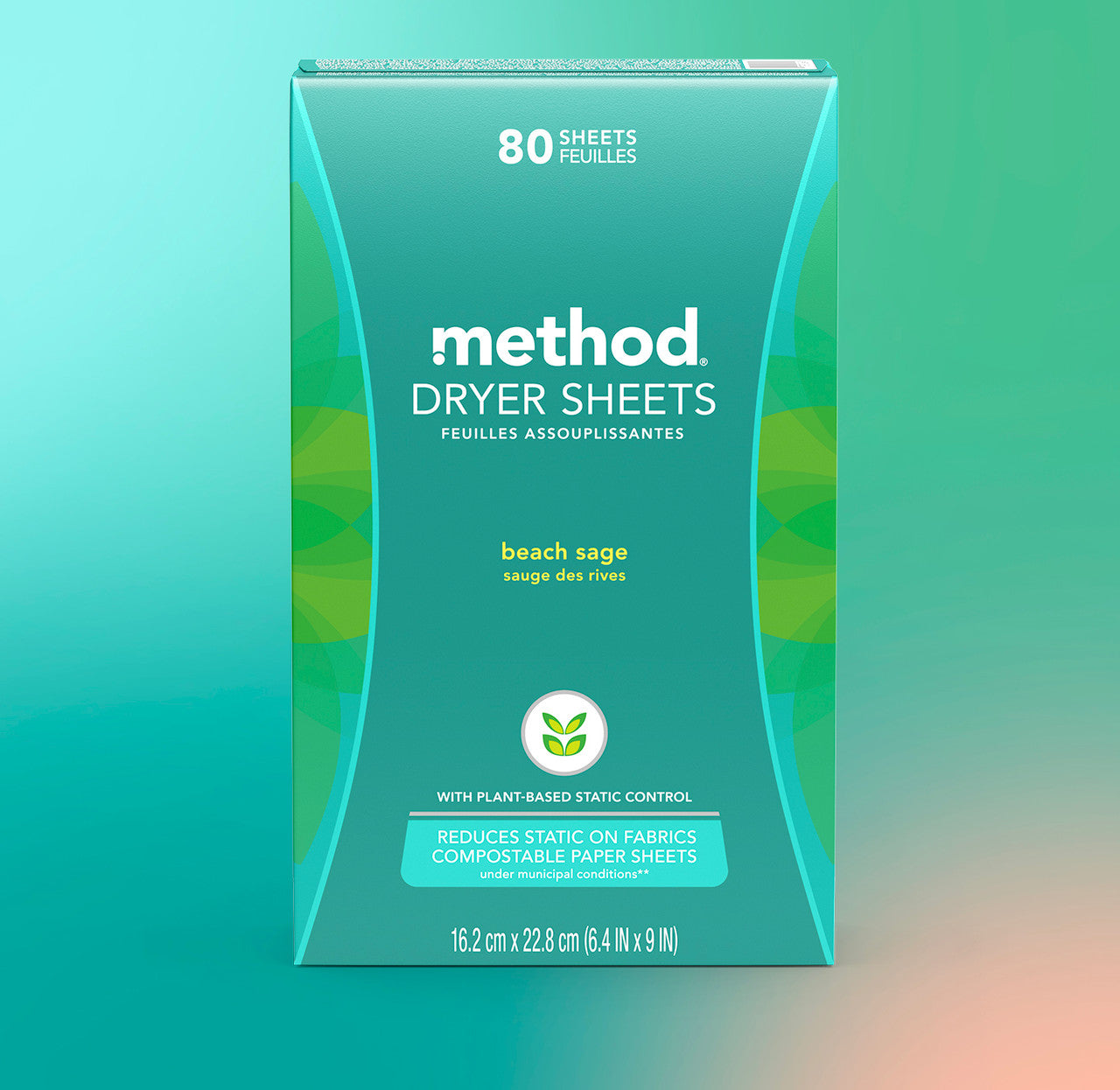 dryer sheets - beach sage, 80 ct