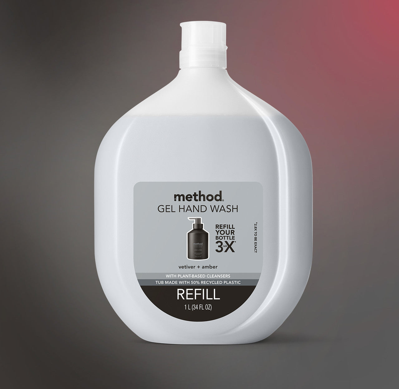 gel hand wash refill - vetiver + amber, 34 fl oz