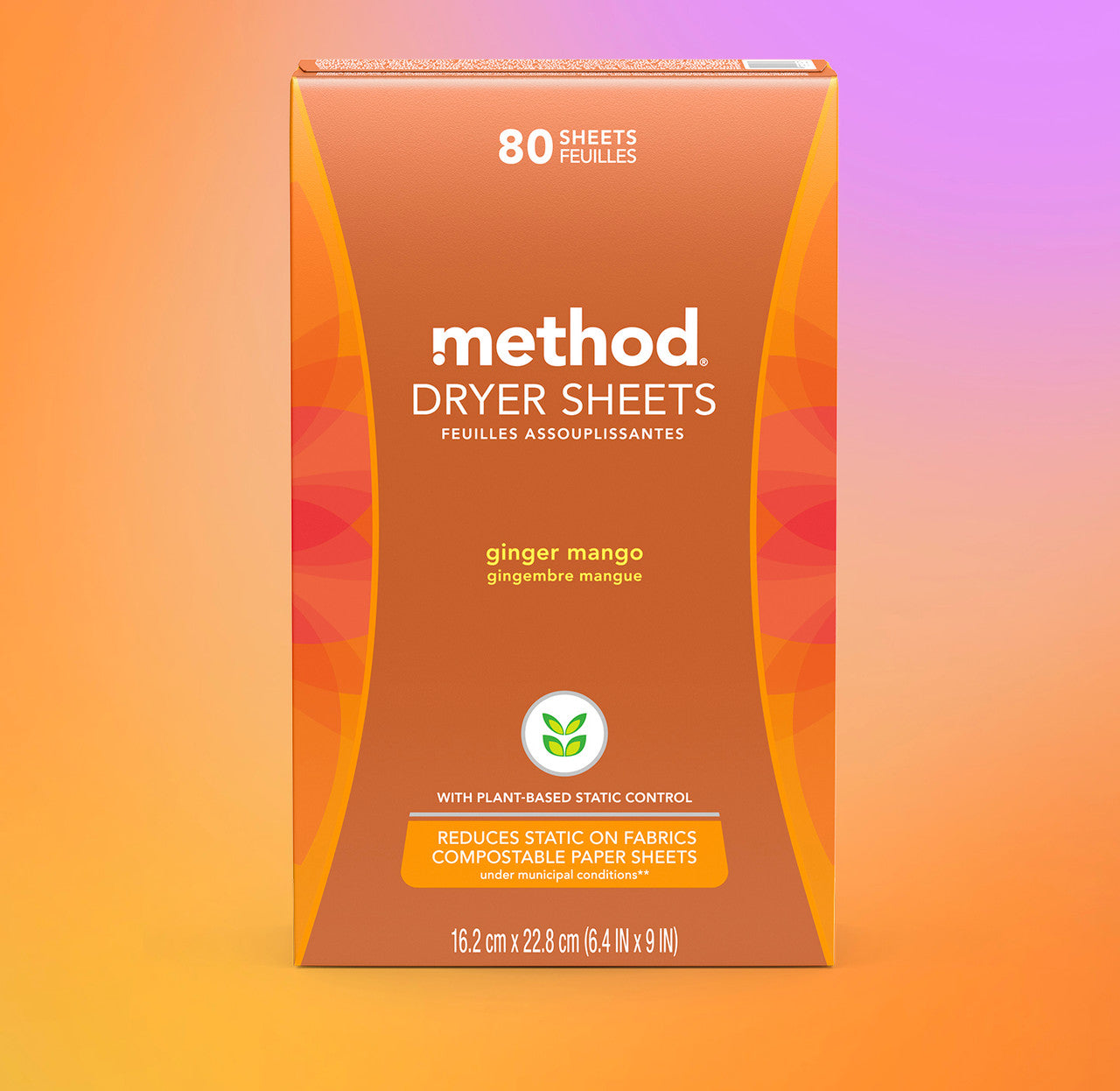 dryer sheets - ginger mango, 80 ct