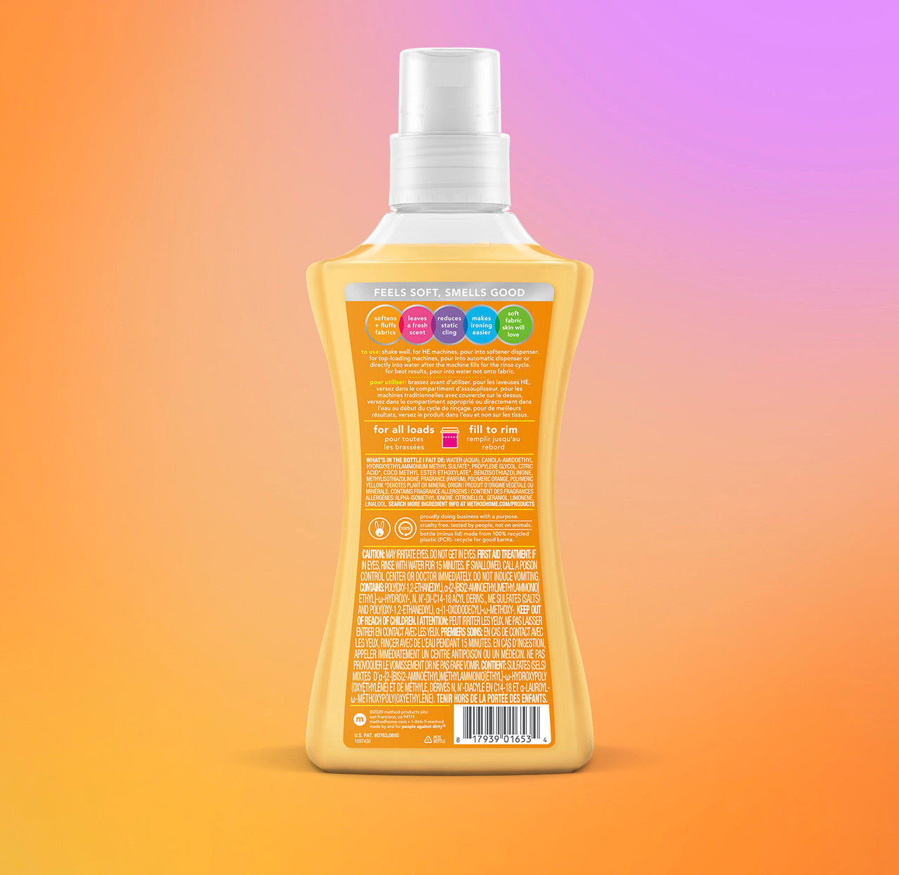 fabric softener 45 loads - ginger mango, 53.5 fl oz