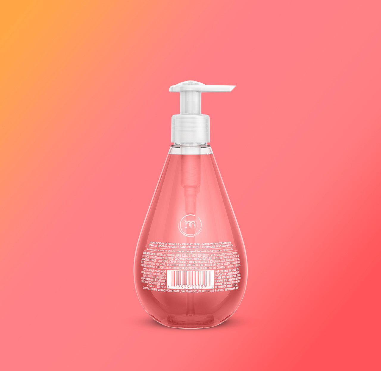 gel hand wash - pink grapefruit, 12 fl oz