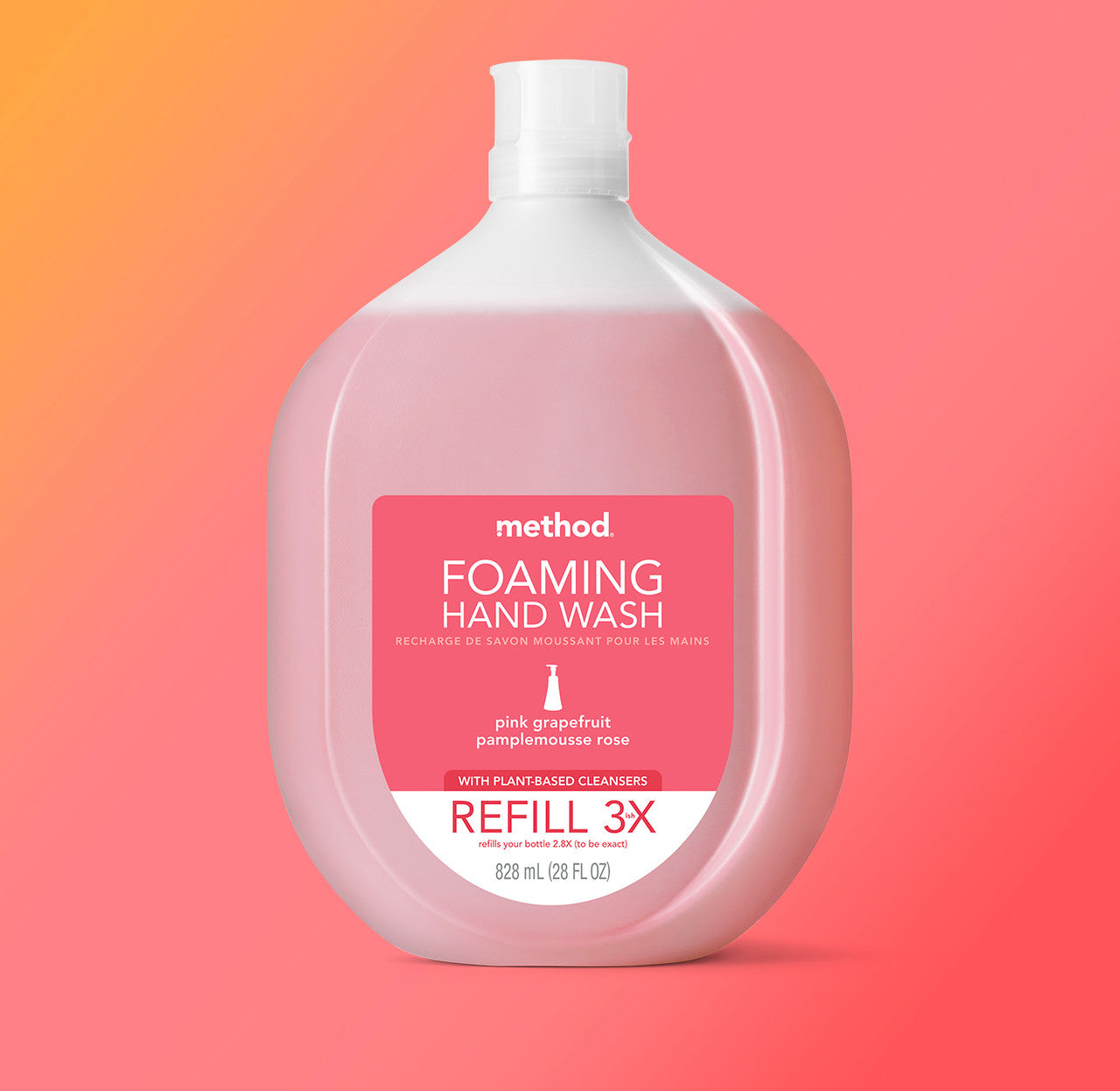 foaming hand wash refill - pink grapefruit, 28 fl oz
