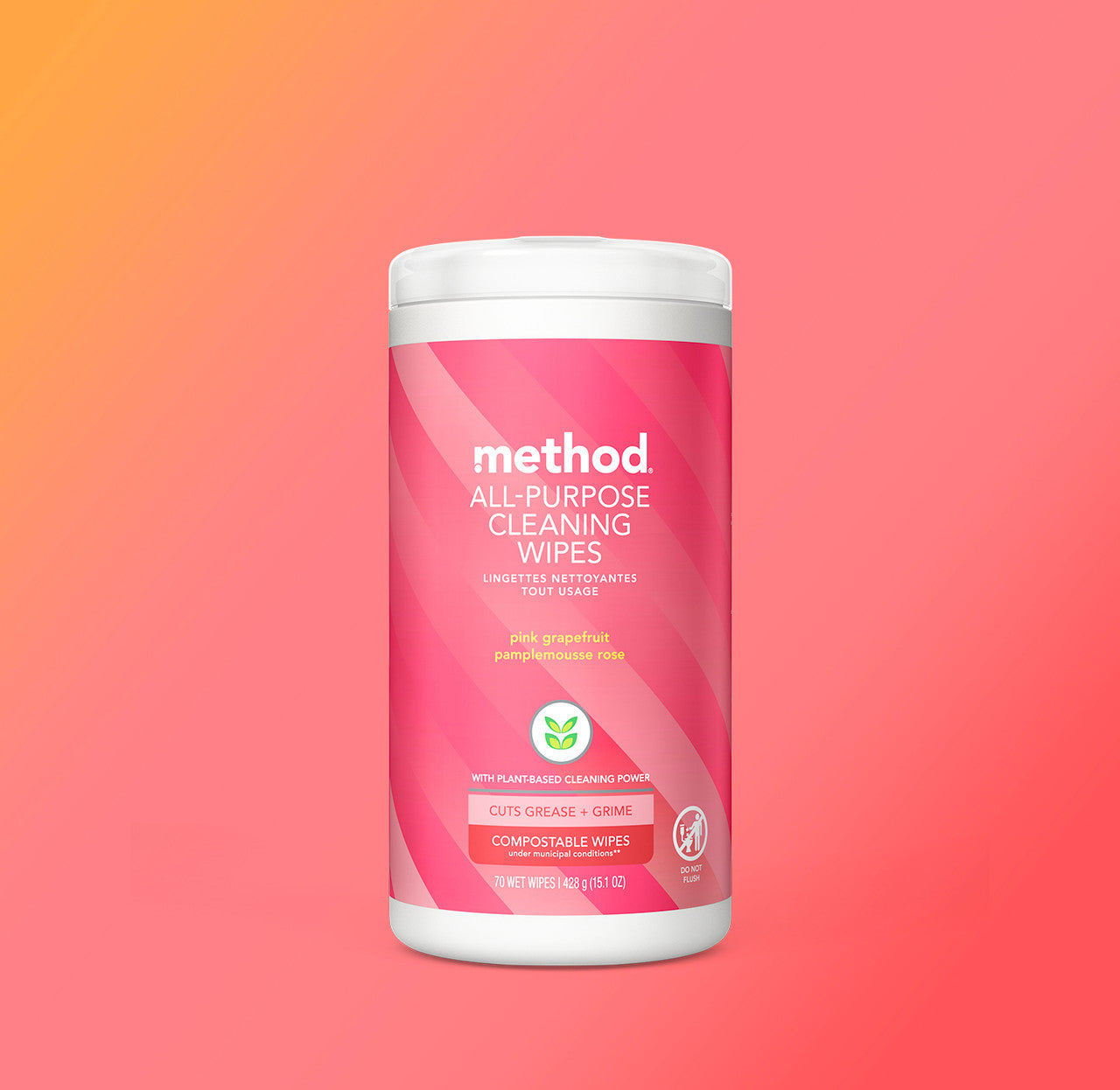 all-purpose cleaning wipes - pink grapefruit, 70 ct