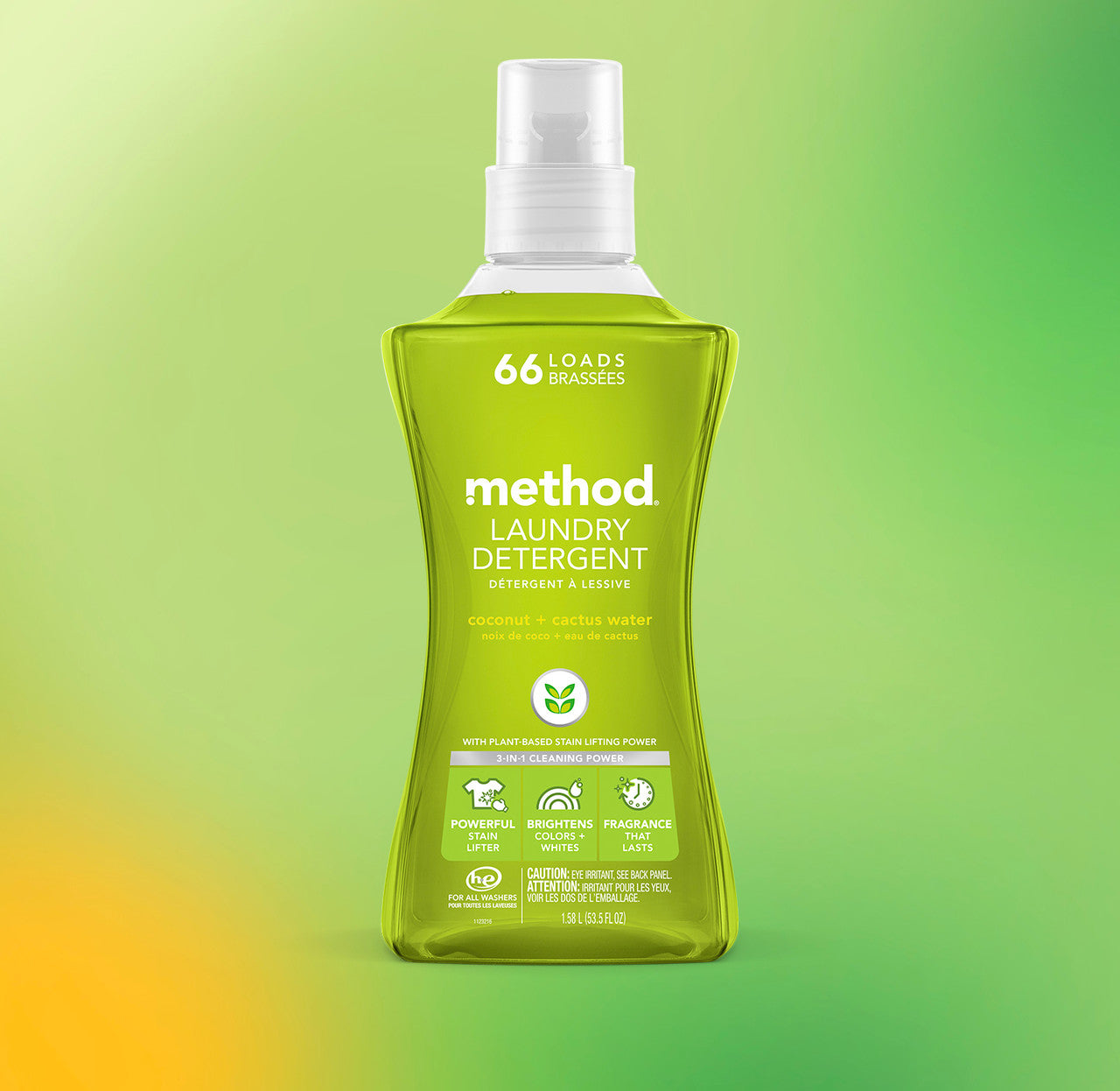 laundry detergent - coconut + cactus water, 53.5 fl oz