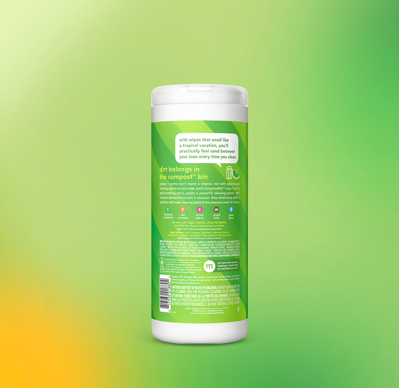 all-purpose cleaning wipes - lime + sea salt, 30 ct