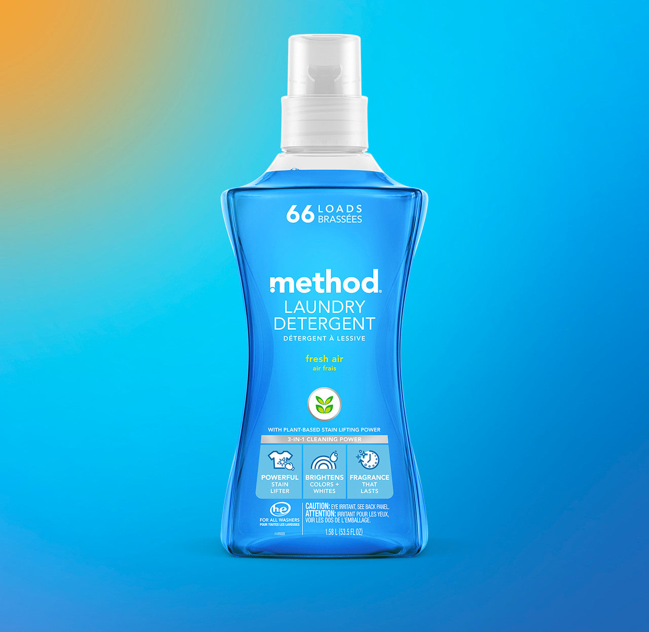 laundry detergent - fresh air, 53.5 fl oz