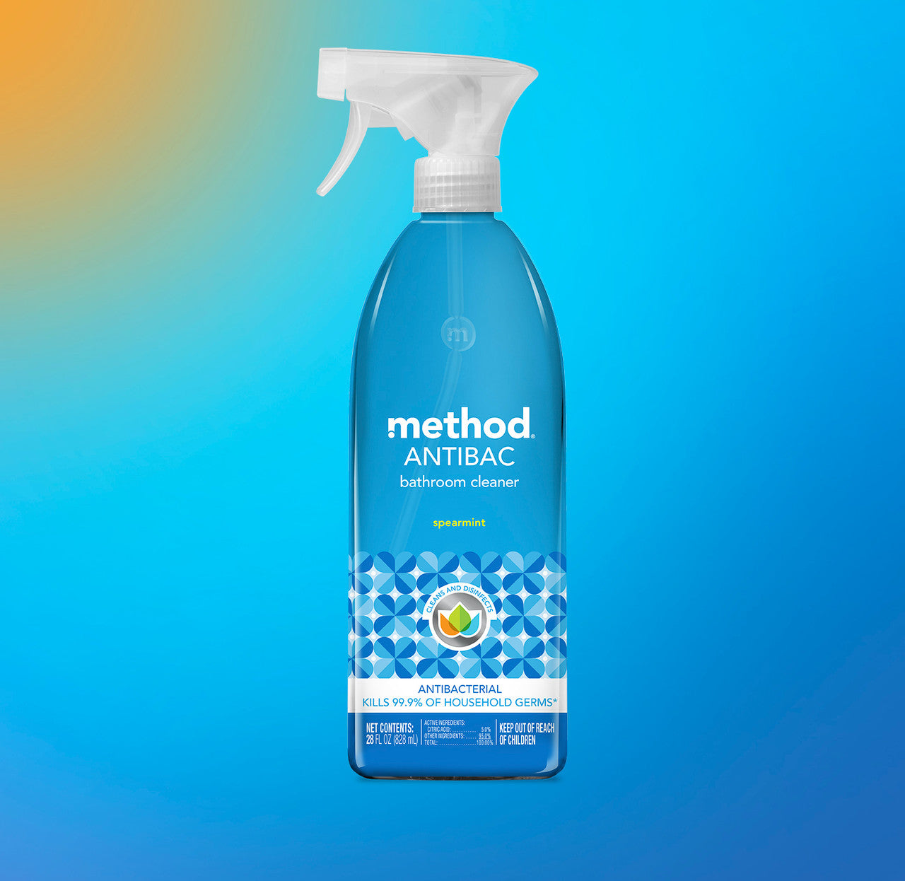antibacterial bathroom cleaner - spearmint, 28 fl oz