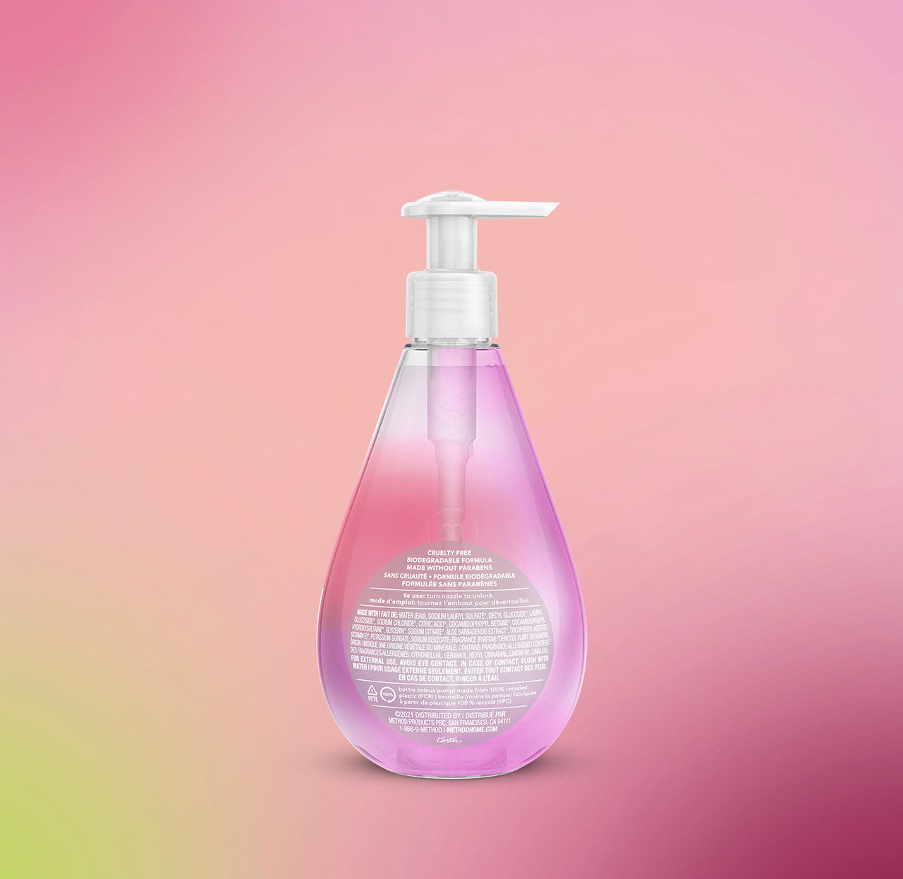 gel hand wash - rose water, 12 fl oz