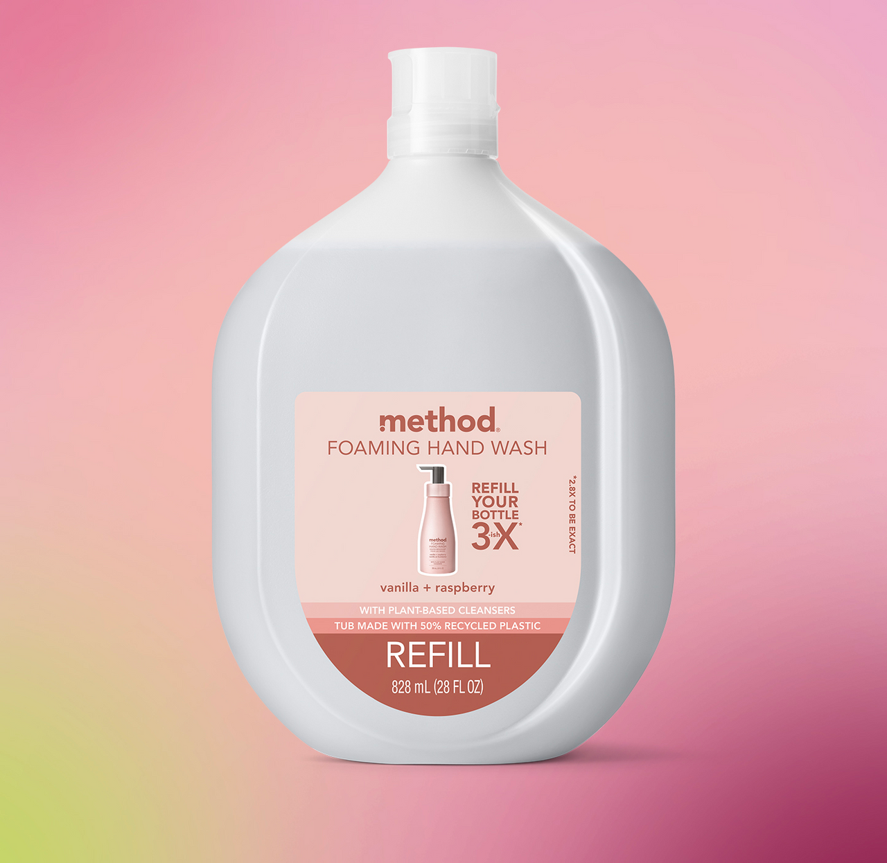 foaming hand wash refill - vanilla + raspberry, 28 fl oz