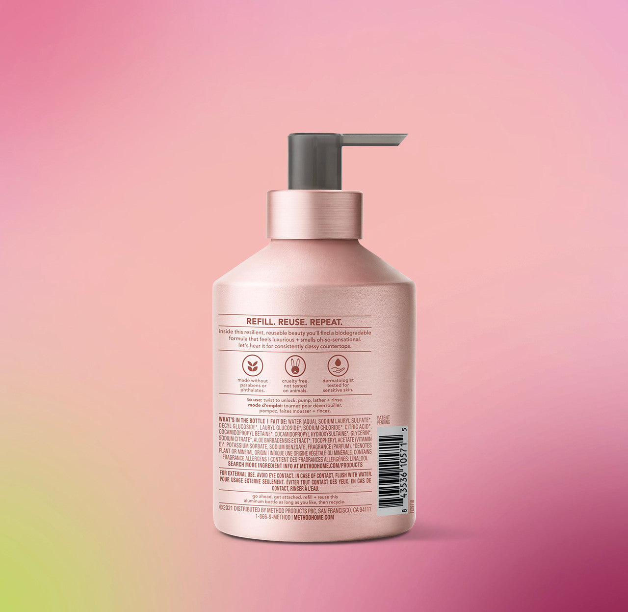 gel hand wash - vanilla + raspberry, 12 fl oz
