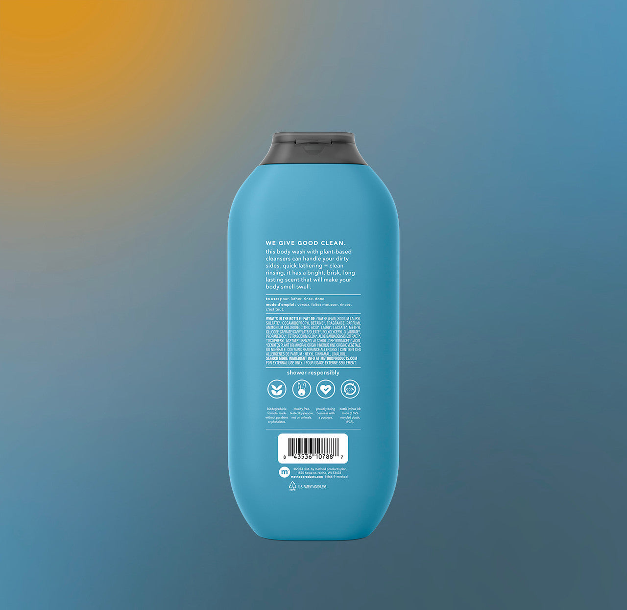 body wash - glacier + granite, 18 fl oz