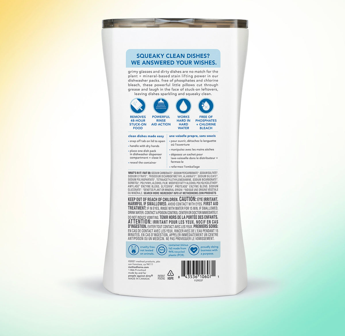 method | Dishwasher Packs, Free + Clear, 54 ct – method products