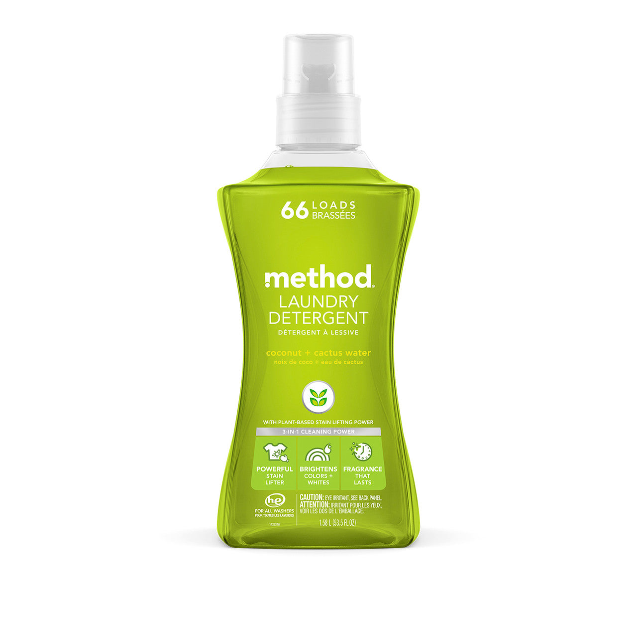 laundry detergent - coconut + cactus water, 53.5 fl oz