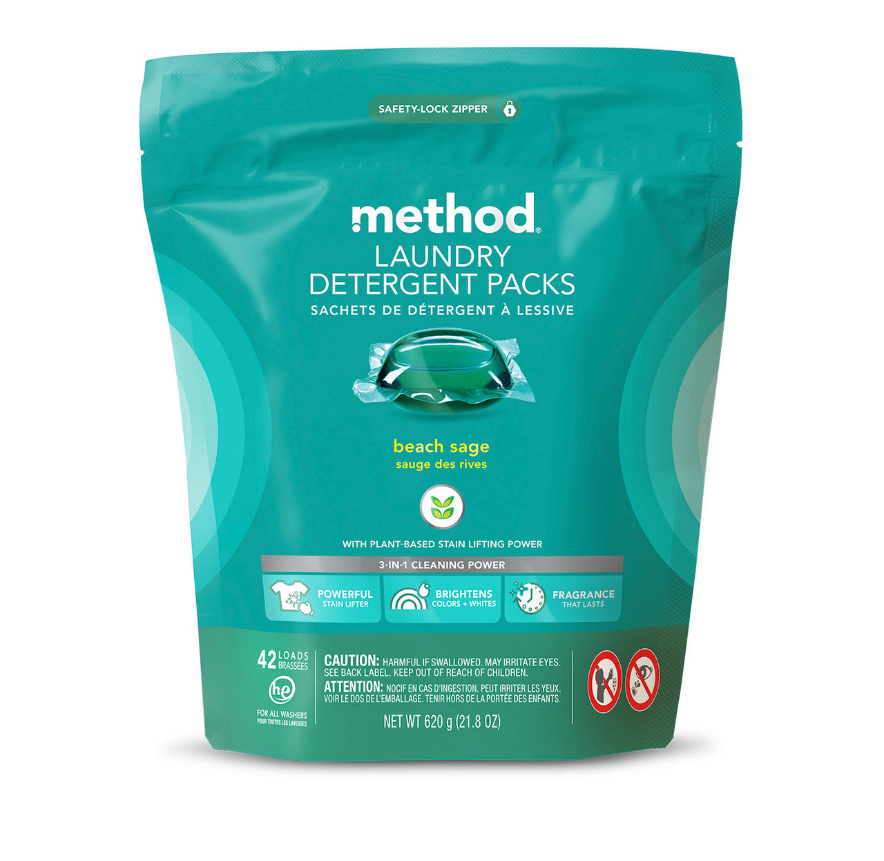 laundry detergent packs - beach sage, 42 ct