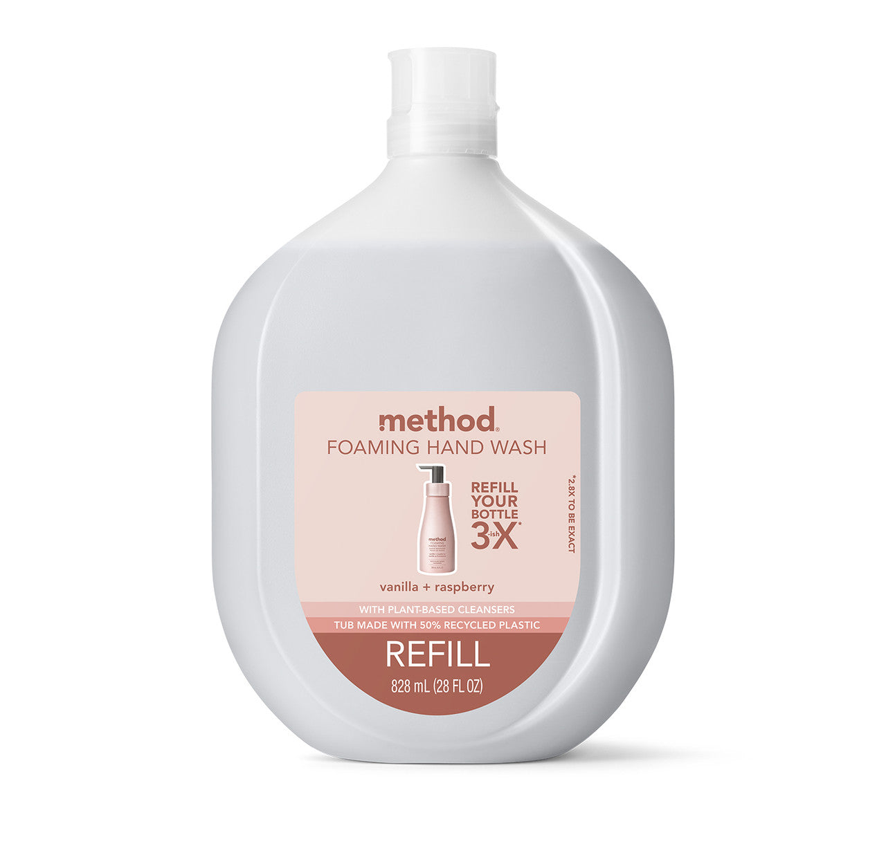 foaming hand wash refill - vanilla + raspberry, 28 fl oz