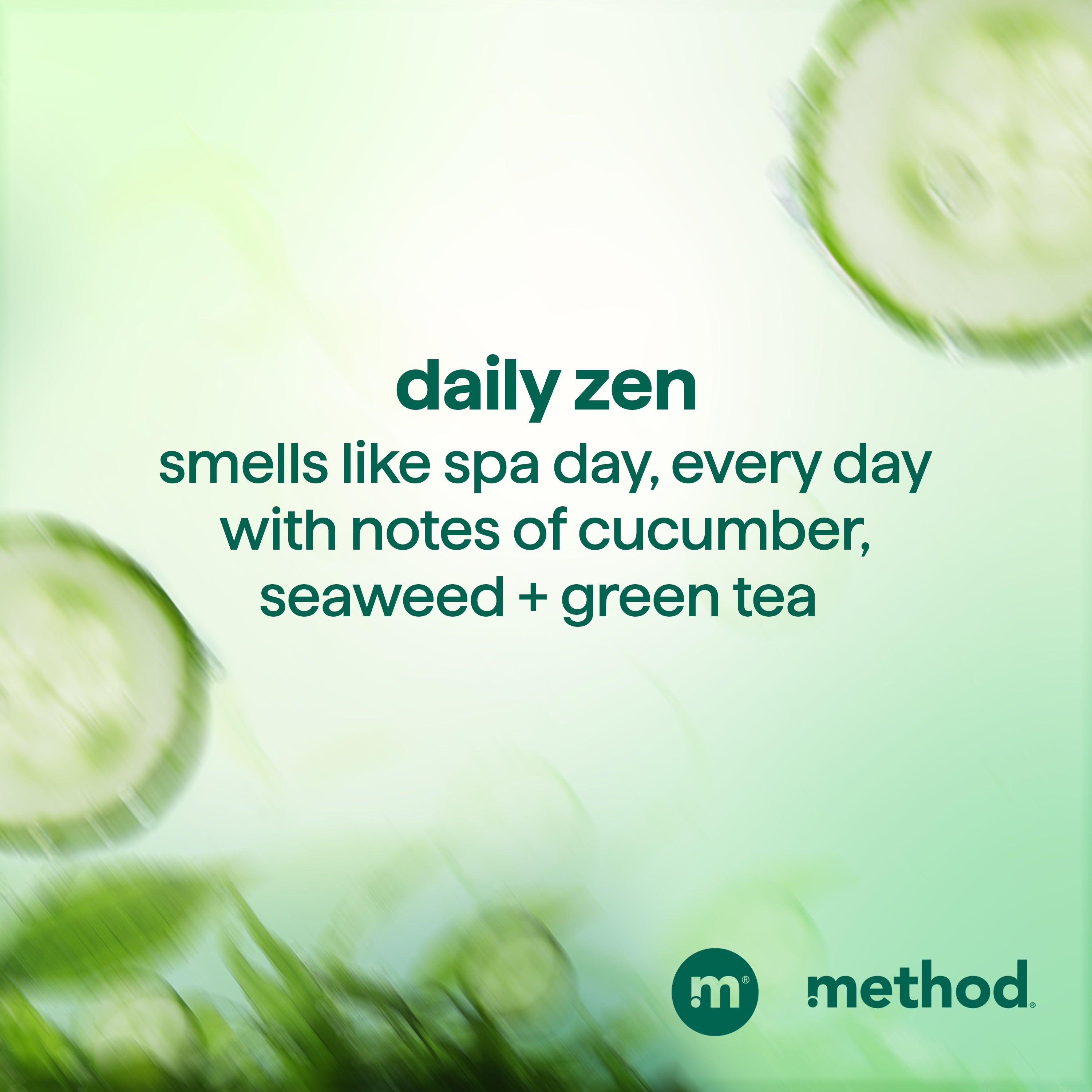 daily zen shampoo- cucumber, seaweed + green tea - 14 oz | method