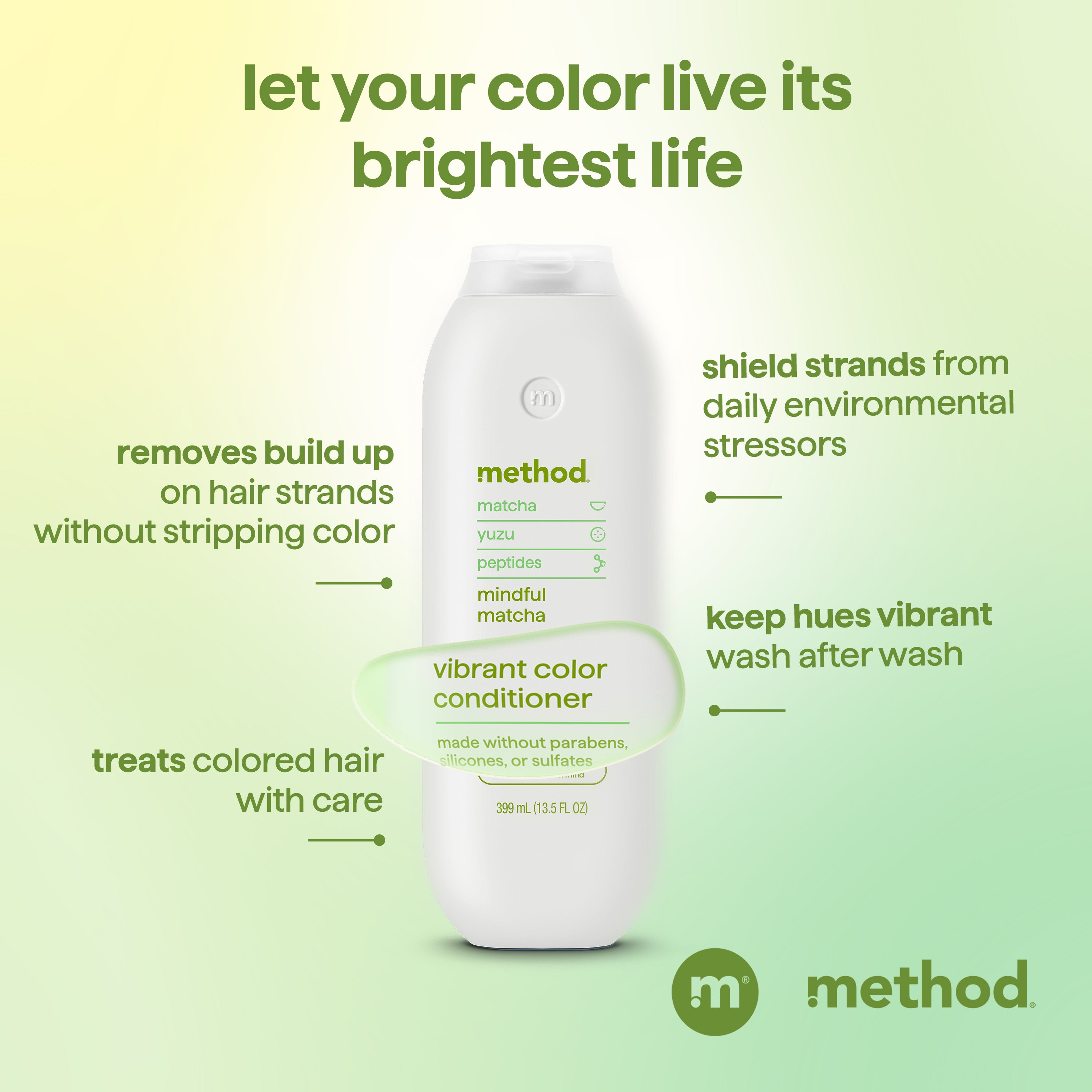 vibrant color conditioner - mindful matcha, 13.5 fl oz
