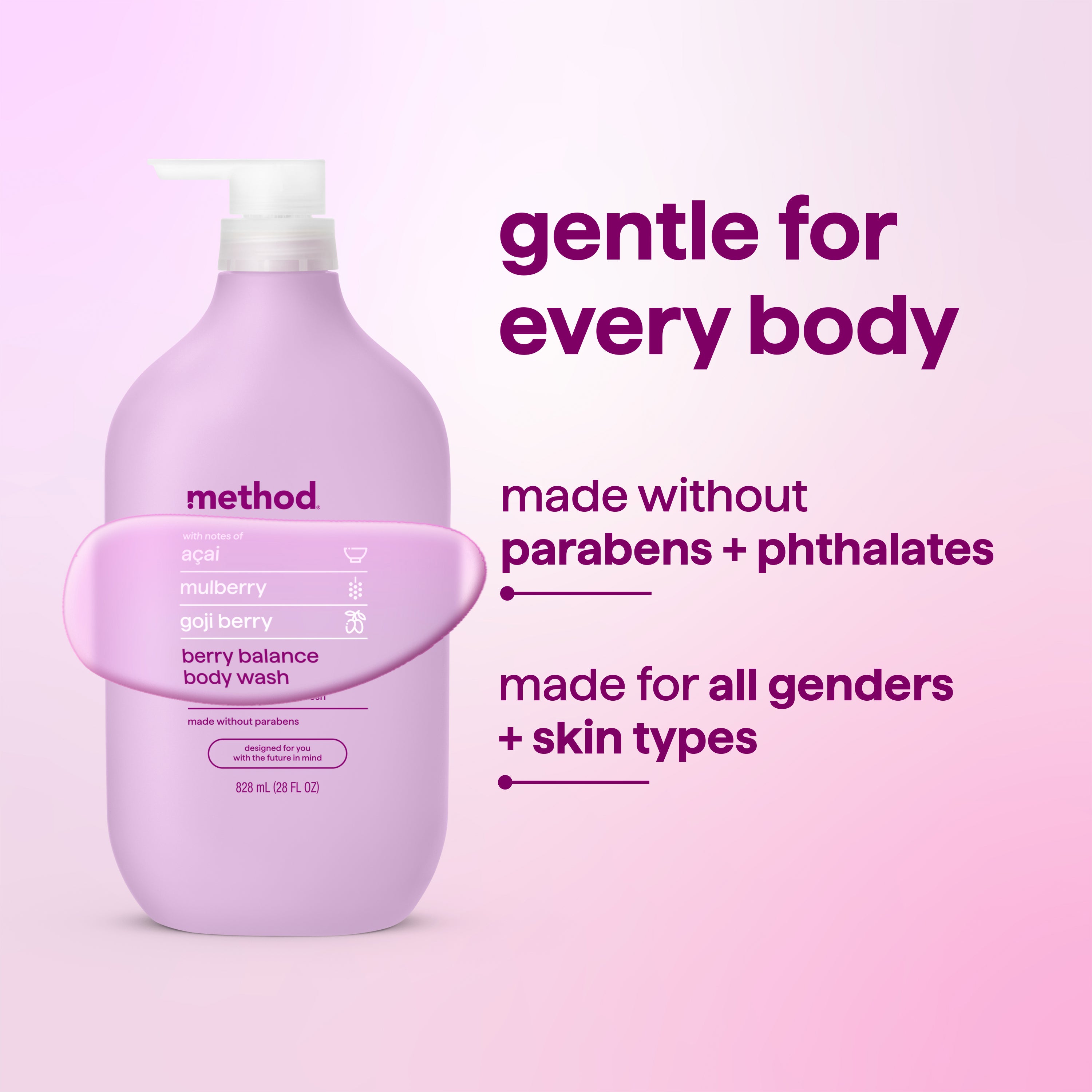 body wash - berry balance, 28 fl oz