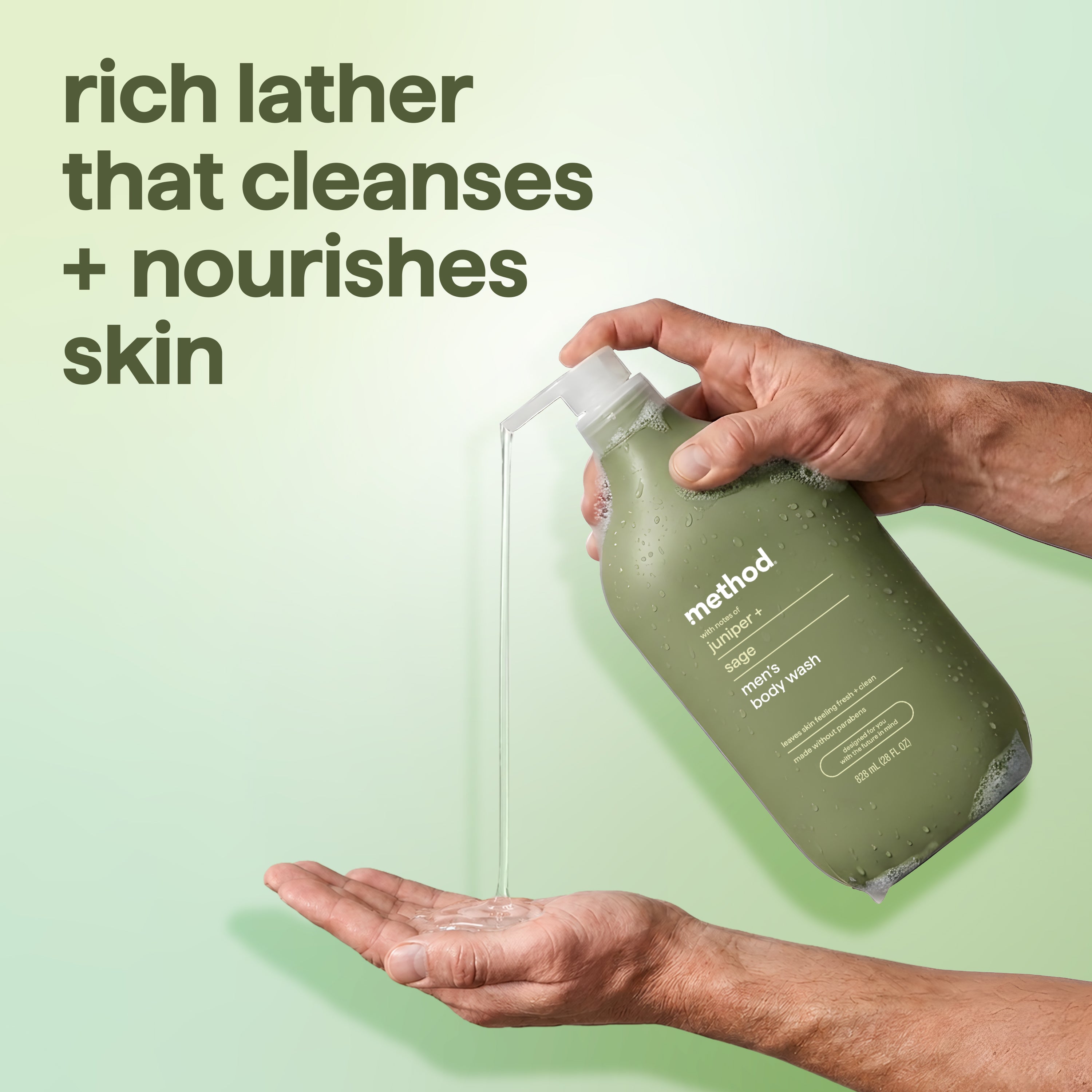 men's body wash - juniper + sage, 28 fl oz