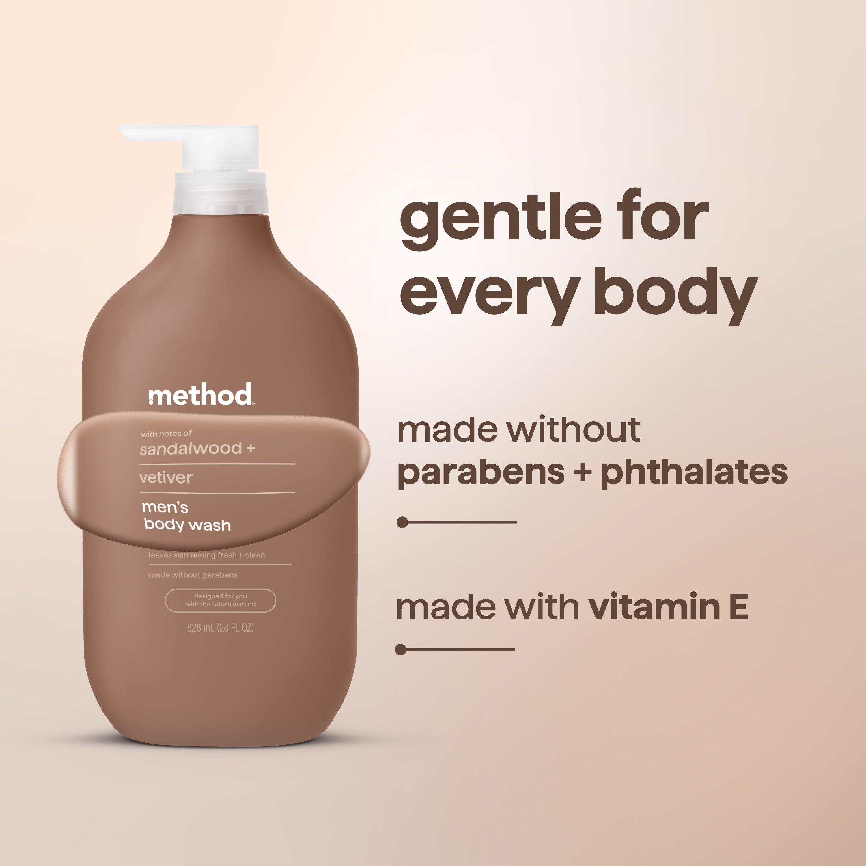 body wash - sandalwood + vetiver, 28 fl oz